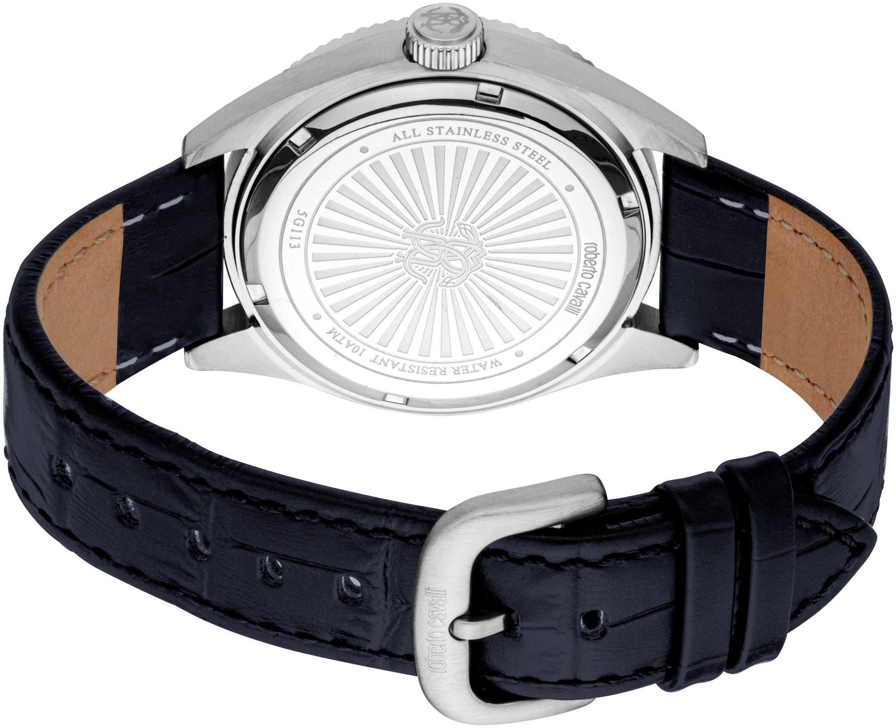 roberto cavalli Quarzuhr Uomo Classico III RC5G113L0025, Armbanduhr, Herrenuhr, Lederarmband, analog, Tag