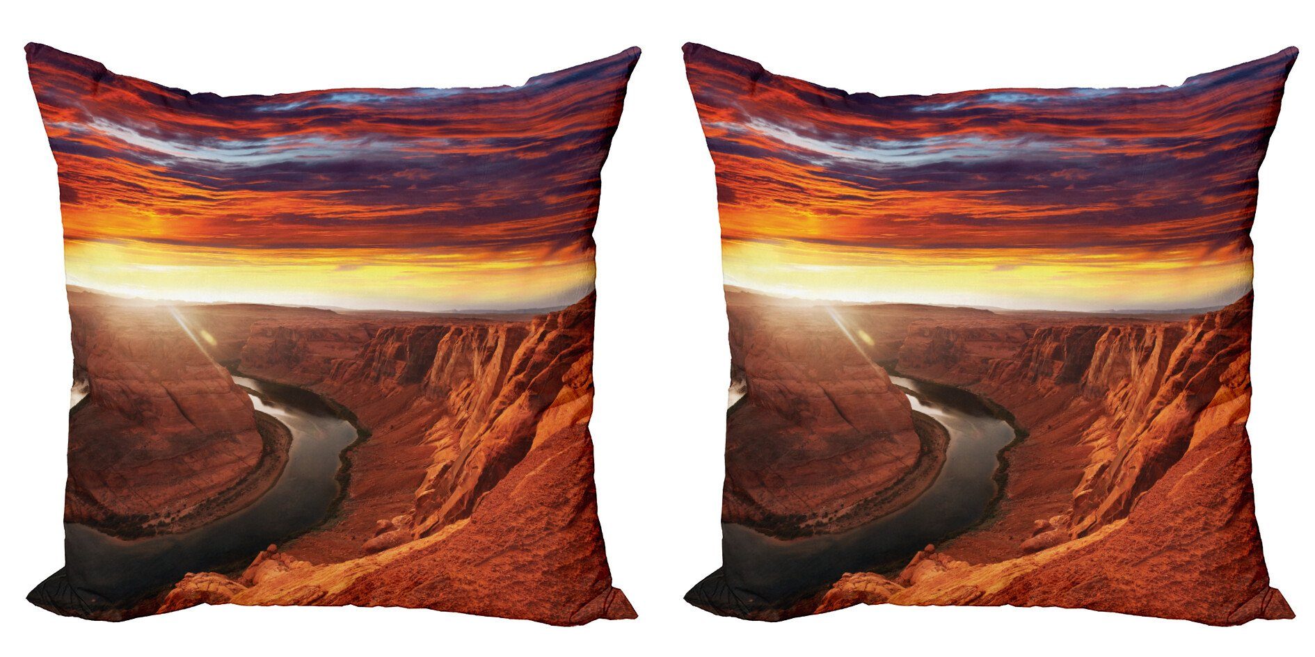 Abakuhaus Landschaft (2 Digitaldruck, Mystic Accent Cliff Modern Stück), Doppelseitiger Kissenbezüge