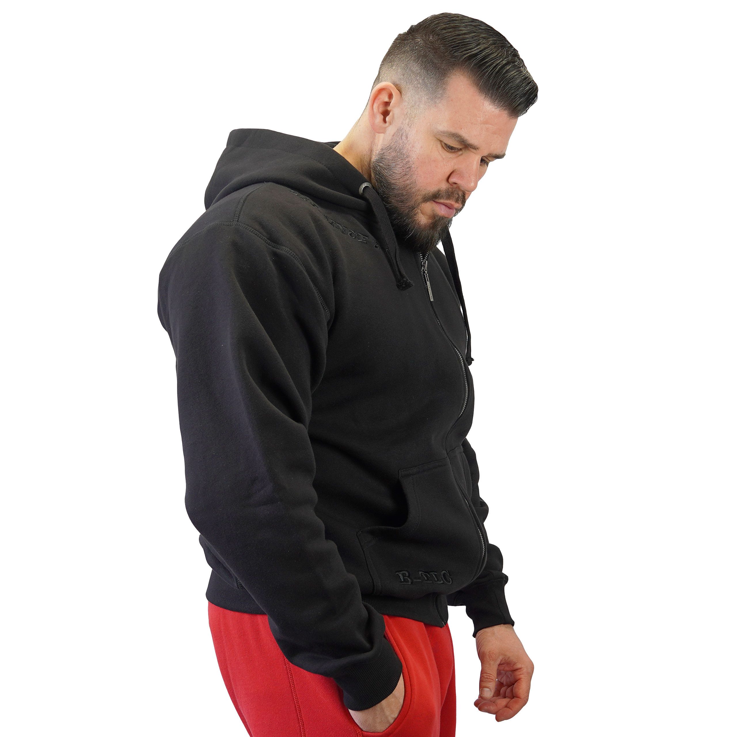 BRACHIAL THE LIFESTYLE COMPANY Kapuzensweatjacke Brachial Zip-Hoody "Gym" schwarz/schwarz 2XL