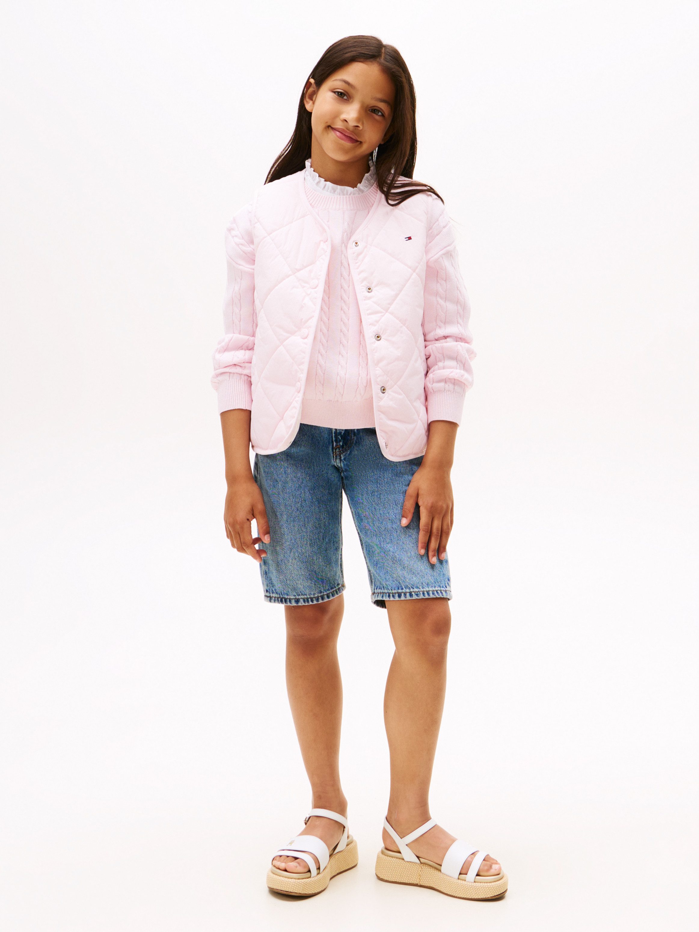 Tommy Hilfiger Wendeweste REVERSIBLE QUILTED VEST für Kinder bis 16 Jahre, mit großen Druckknöpfen