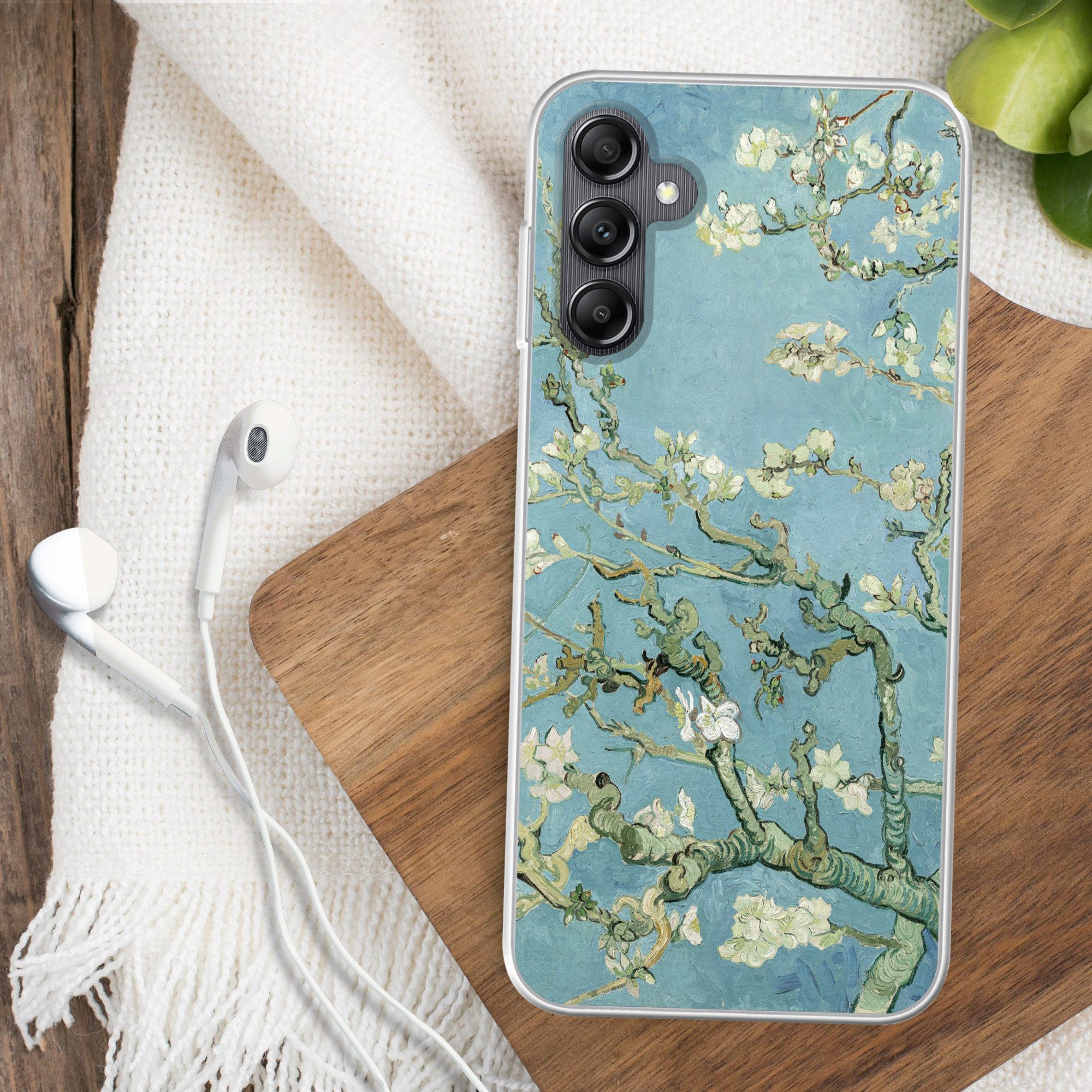 MuchoWow Handyhülle für Samsung Galaxy A14 5G Mandelblüte - Van Gogh - Kunst, Smartphone-Bumper, Print, Handy Schutzhülle Dünn