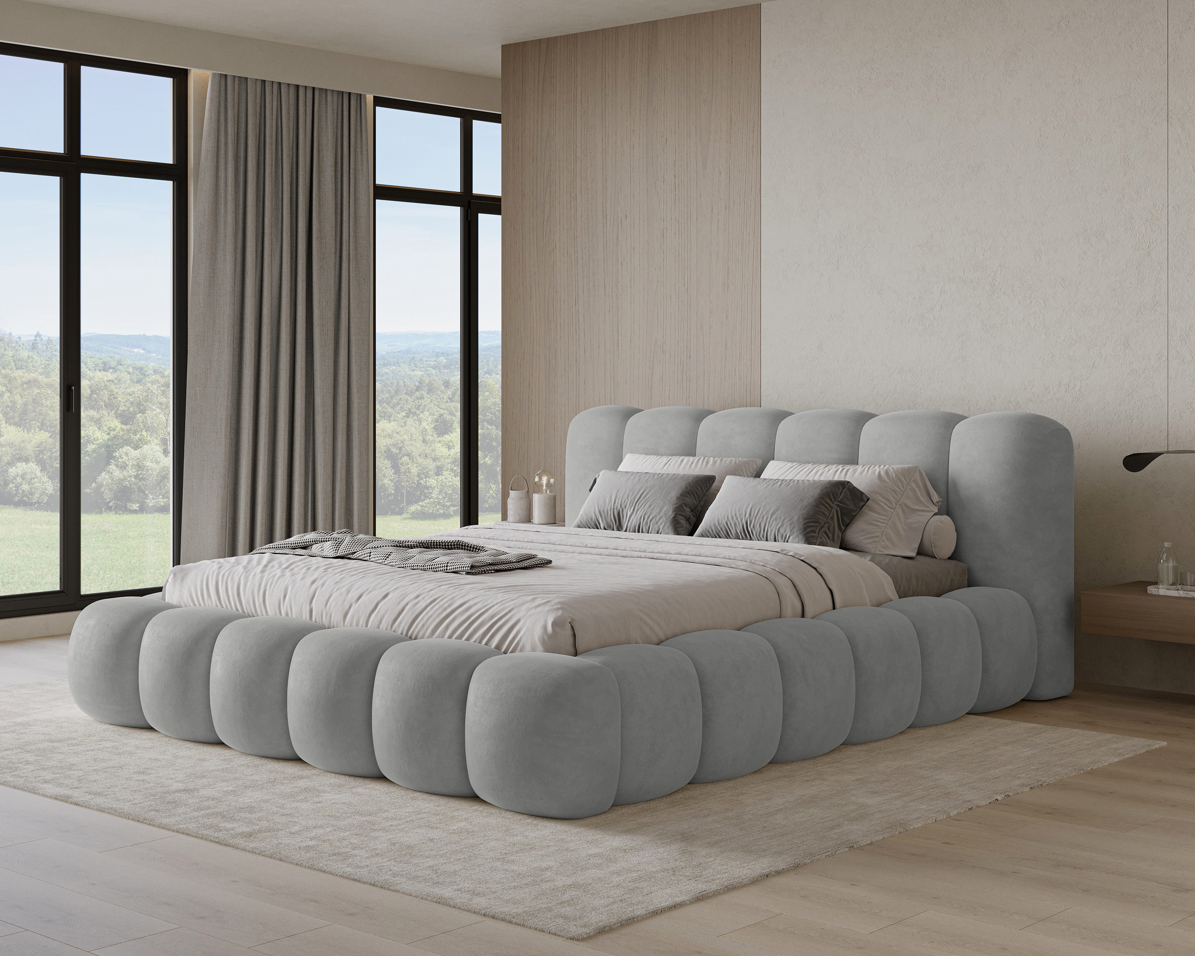 Chilly Möbel Polsterbett Stone Samt Stoff 200x200 cm mit Stauraum Velluto 1 günstig online kaufen