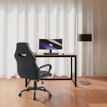 TITANO Bürostuhl MANAGER (Ergonomischer Chefsessel - Schreibtischstuhl mit Verstellbarer Höhe und komfortablen Armlehnen. Drehstuhl mit Wippfunktion, Rückenschönend, Bürostuhl bis 150kg Belastbar (Schwarz)