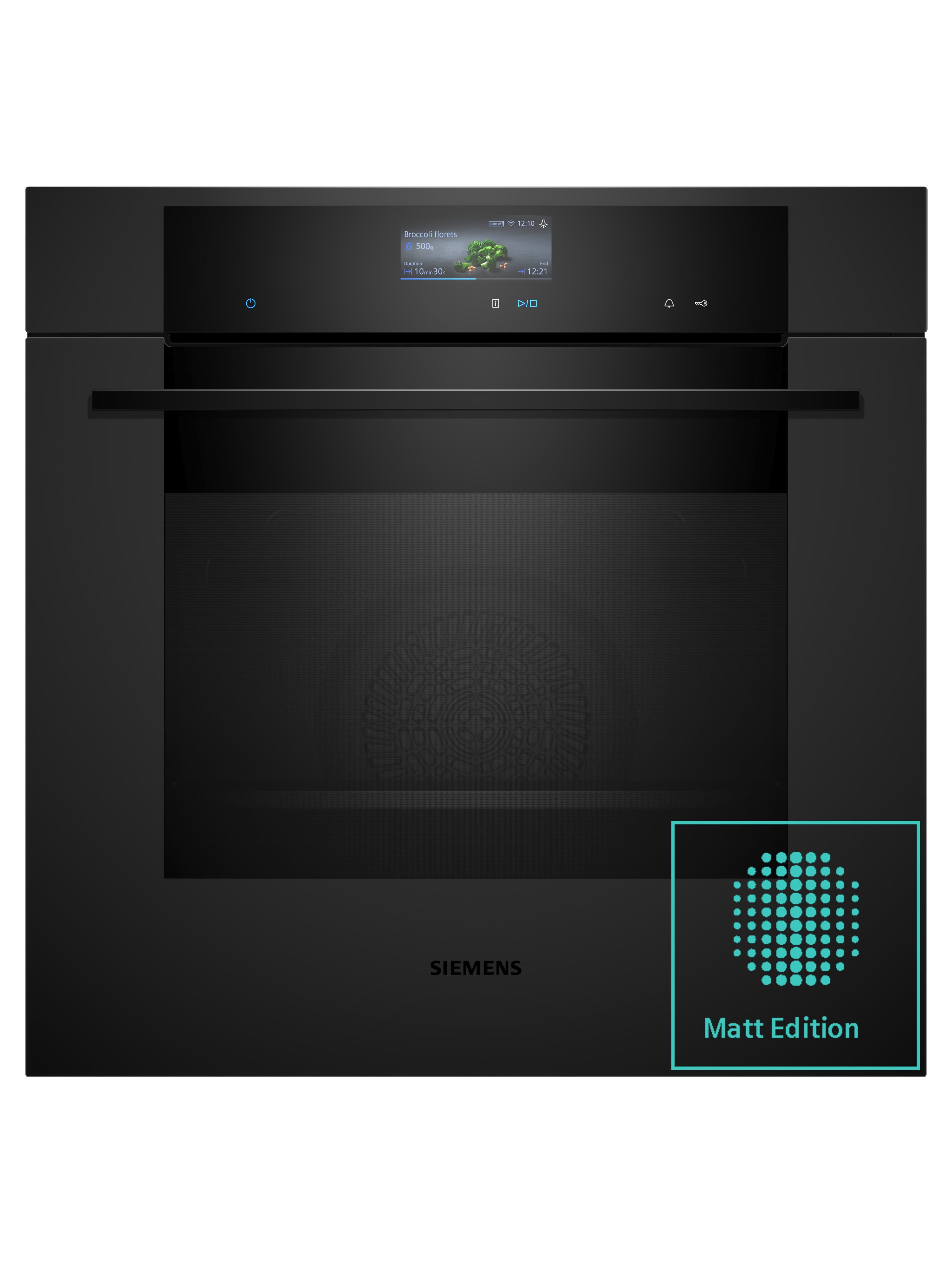 SIEMENS Pyrolyse Backofen iQ700 HB776G1M1, mit Teleskopauszug nachrüstbar, Intelligenter Backofen in Matt mit Kochassistent und Selbstreinigung