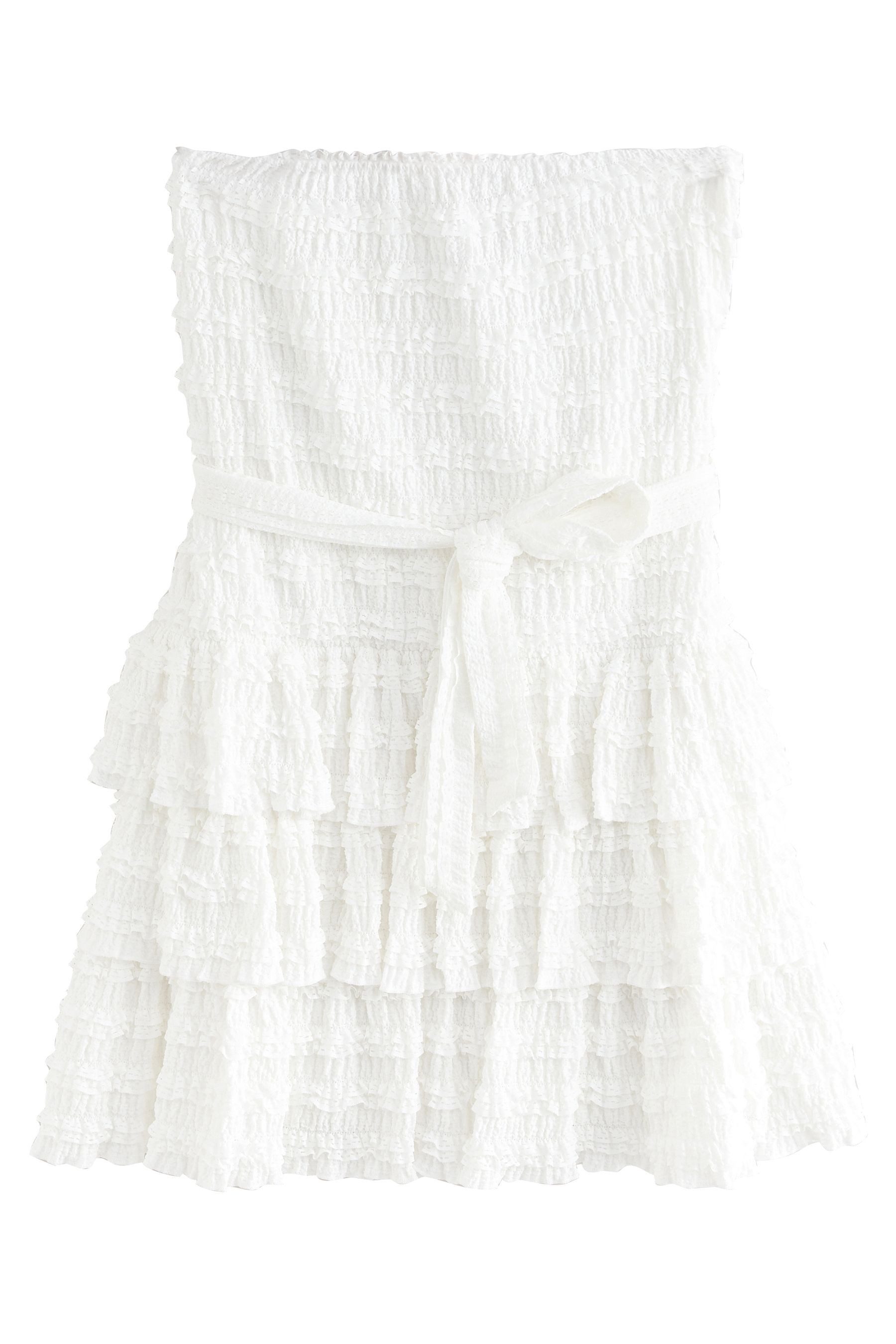 Next Minikleid Strukturiertes Bandeau-Minikleid mit Rüschen (1-tlg) günstig online kaufen