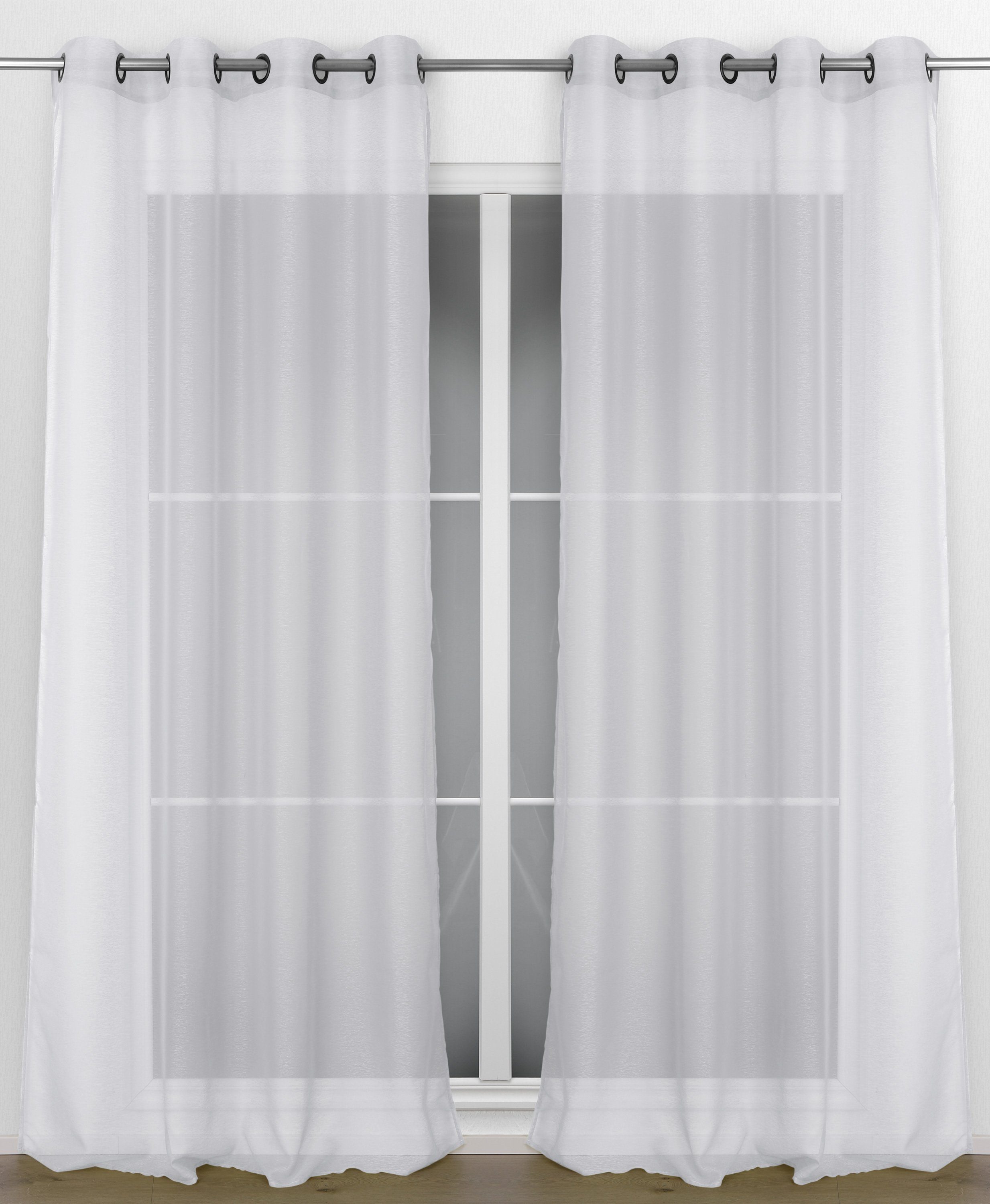 Beautex, Gardine Kräuselband Dolly, Ösen- transparent Gardine St), (1 Weiß Aufhängung, Transparente und mit Kräusel- wählbar