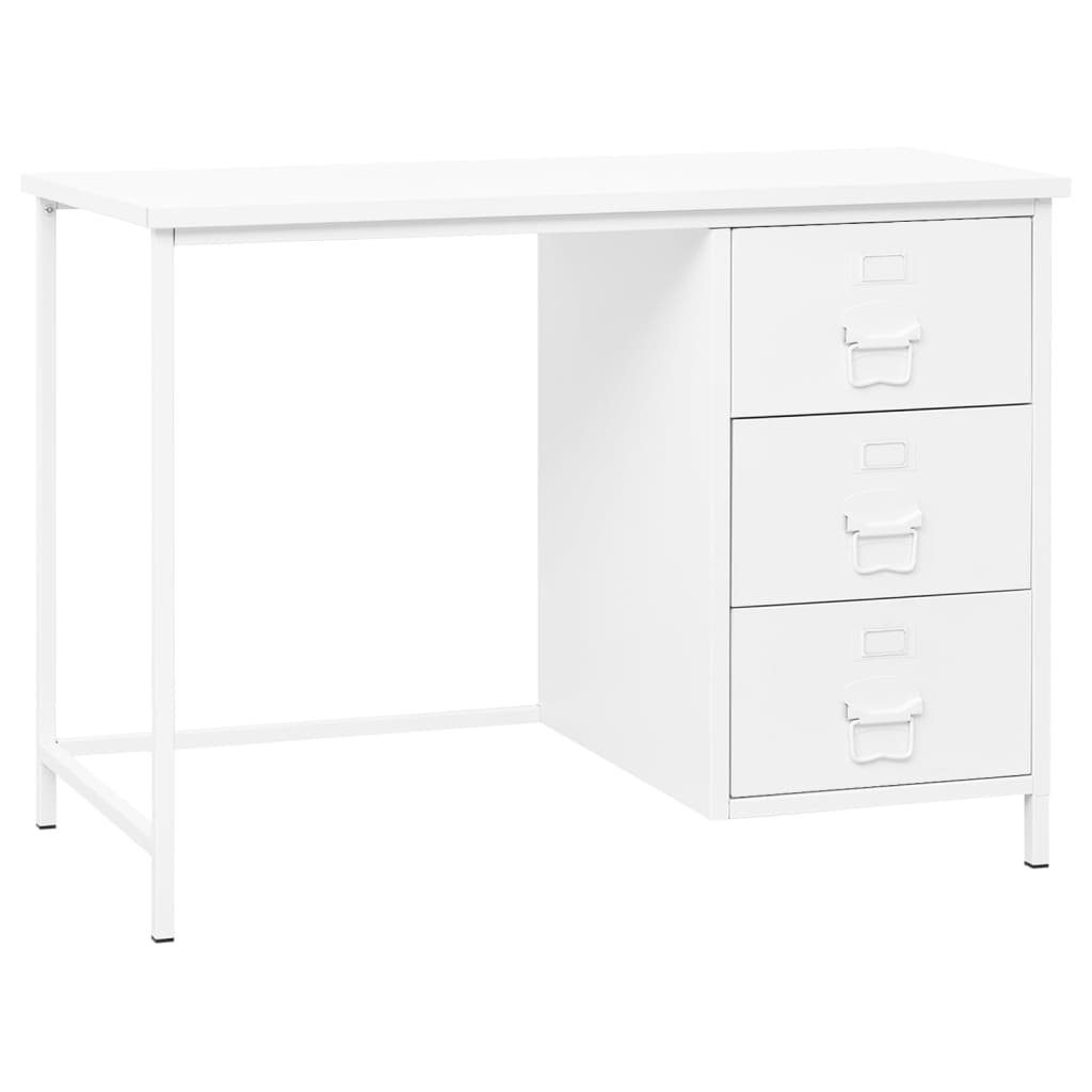 vidaXL Schreibtisch Schreibtisch Industrie-Stil mit Schubladen Weiß 105x52x75 cm Weiß | Weiß