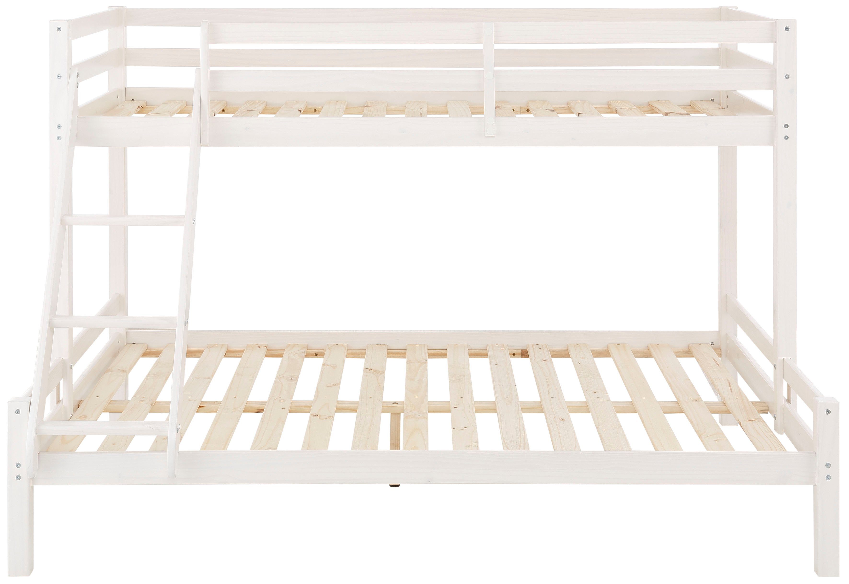 OTTO home Kinderbett Alpi, Stockbett, Etagenbett, untere Liegefläche 140cm breit (Höhe ca. 142cm), mit 2 Schlafgelegenheiten, inklusive Lattenrost und Leiter