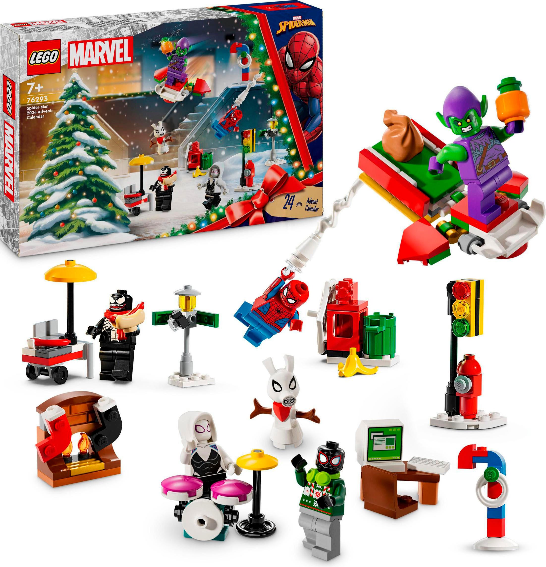 Spielzeug-Adventskalender Spielbausteine, Spider-Man 2024 (76293), LEGO® Super Heroes