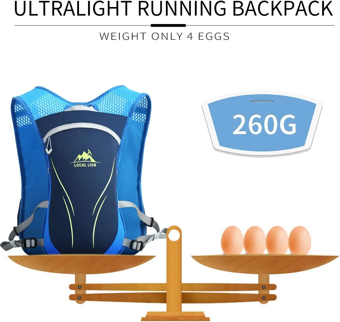 RAIKOU Fahrradrucksack 3L Herren Damen Laufrucksack / Trinkrucksack / wasserdicht (260g, leicht, Radfahren, Klettern, Wandern, Laufen), Komfort gepolstert, Reflextionsstreifen