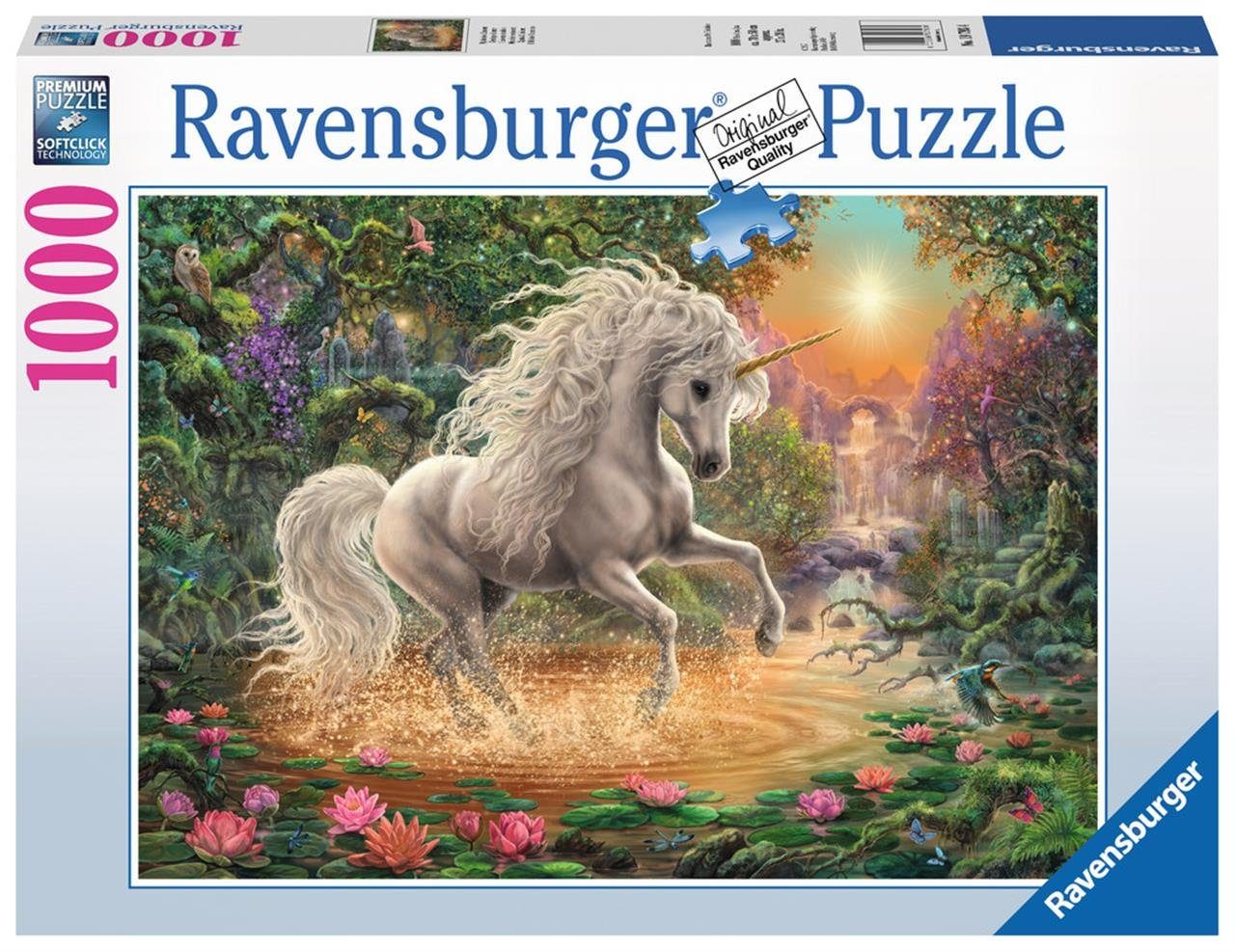 Ravensburger Puzzle Pz. Mystisches Einhorn 1000T., Puzzleteile