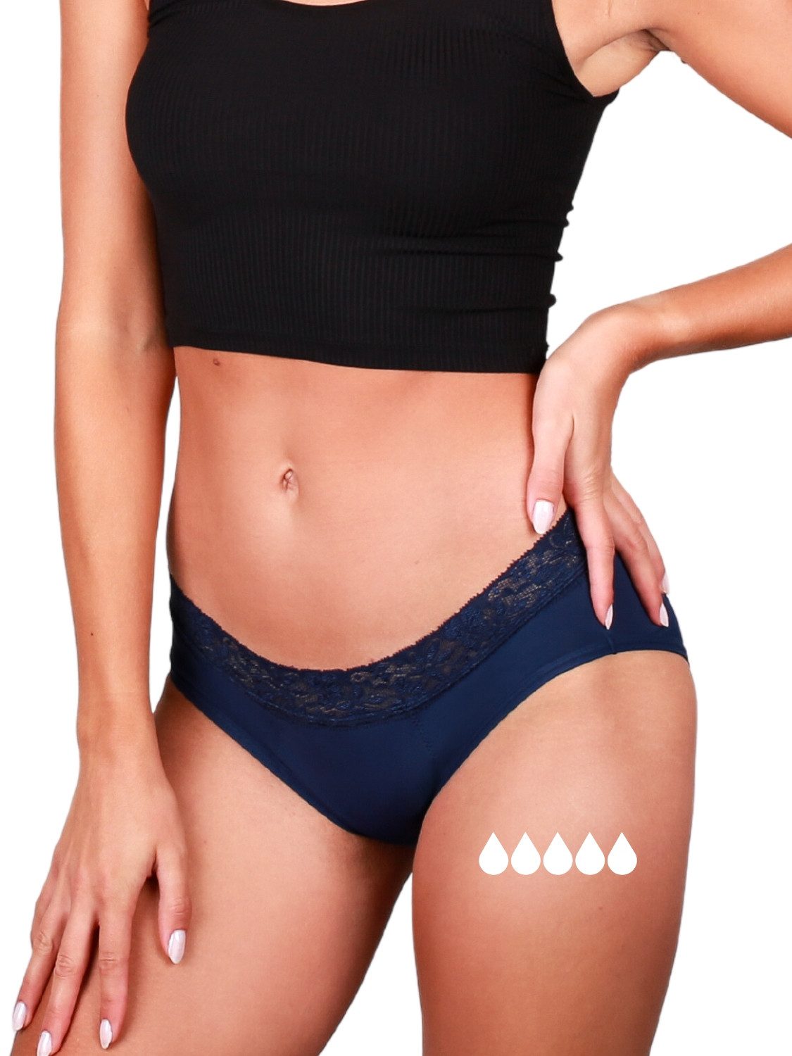 Taynie Periodenslip Queen extra stark - Нижнее белье периода starke Blutung - Damen (1-St., 1er-Pack) Auslaufsichere Нижнее белье периода / Periodenslip aus Bio Baumwolle