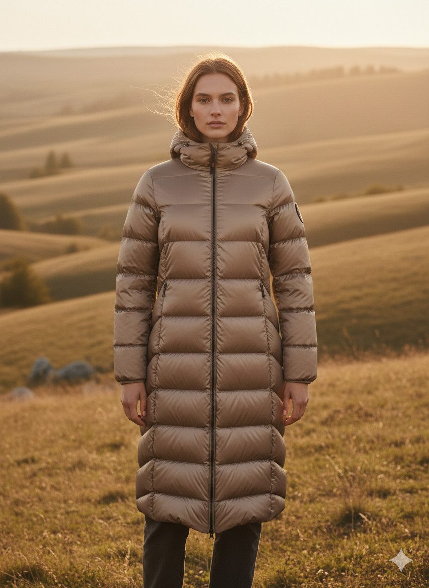 Parajumpers Daunenmantel PJS LEAH - Daunenmantel MIT KAPUZE extra lang für Damen Sun Kissed
