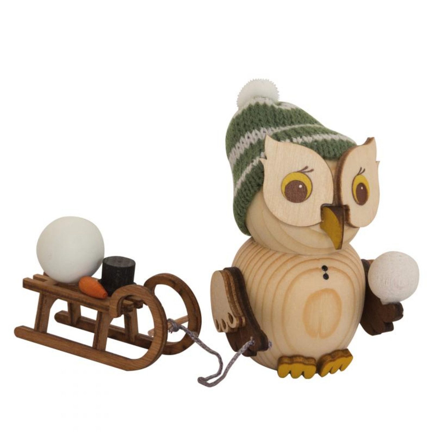 Kuhnert Sammelfigur Kuhnert, Minieule mit Schlitten, 100% Made in Germany, Erzgebirgische Holzkunst