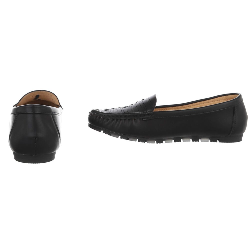 Ital-Design Damen Slipper mit erhöhtem Tragekomfort und Luftdurchlässigkeit Slipper (91512562) Flach Mokassins in Schwarz – Bild 5 von 5