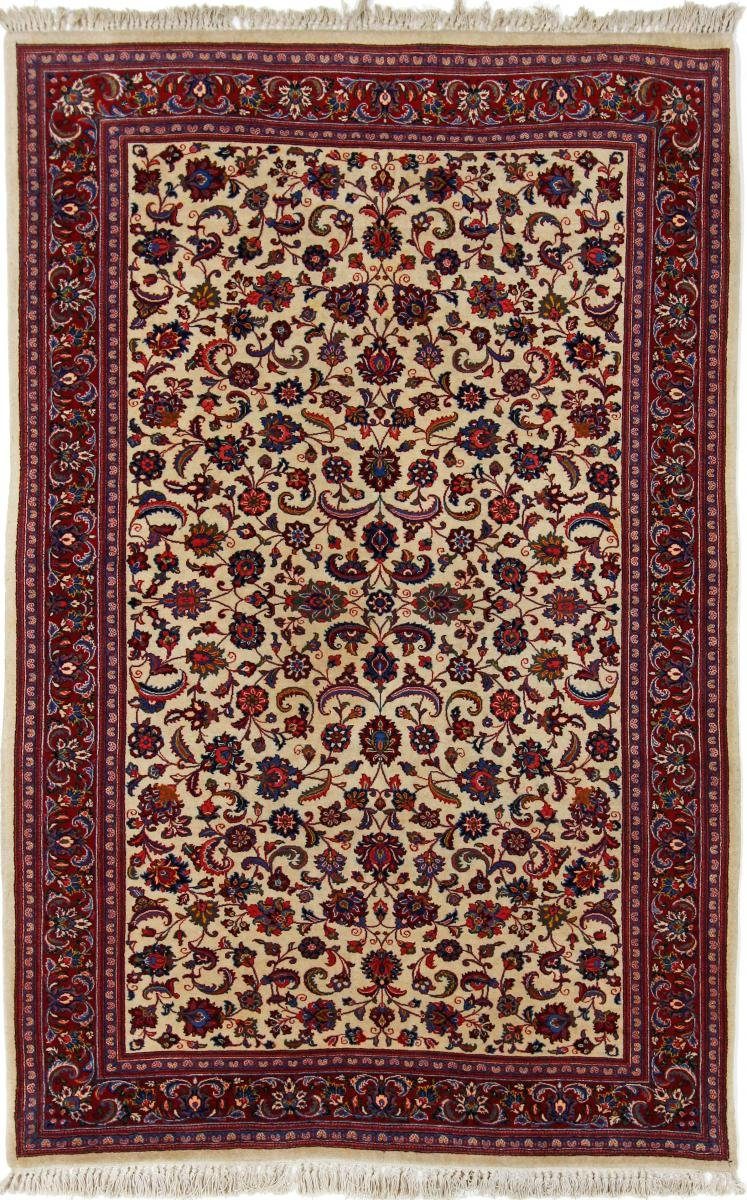 Handgeknüpfter Antik 131x199 Orientteppich, Höhe: mm 5 Isfahan Orientteppich Ghiasabad Nain Trading, rechteckig,