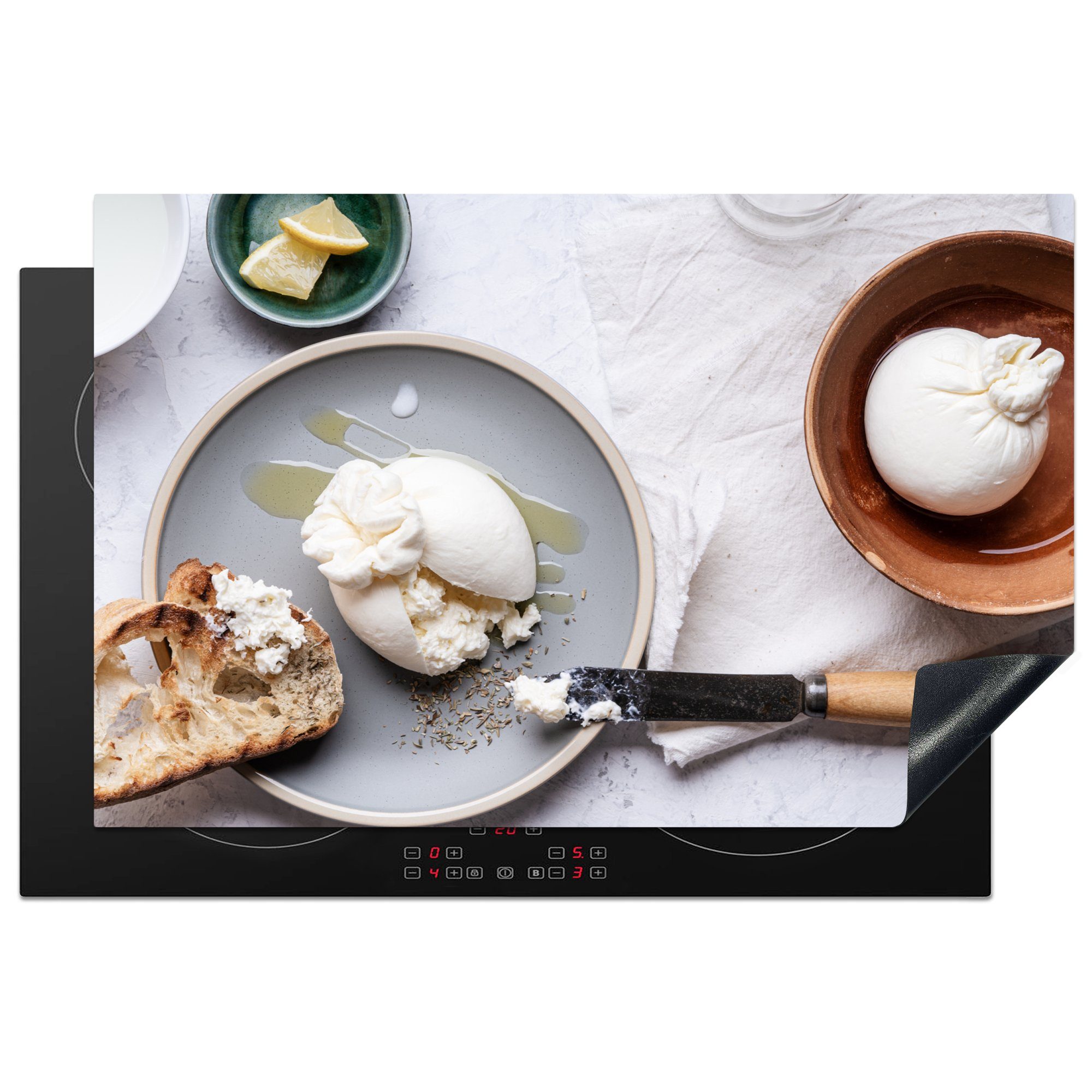 cm, Brot küche, Käse - Ceranfeldabdeckung für Schutz Induktionskochfeld Herdblende-/Abdeckplatte tlg), Italien, 81x52 MuchoWow Vinyl, die - (1