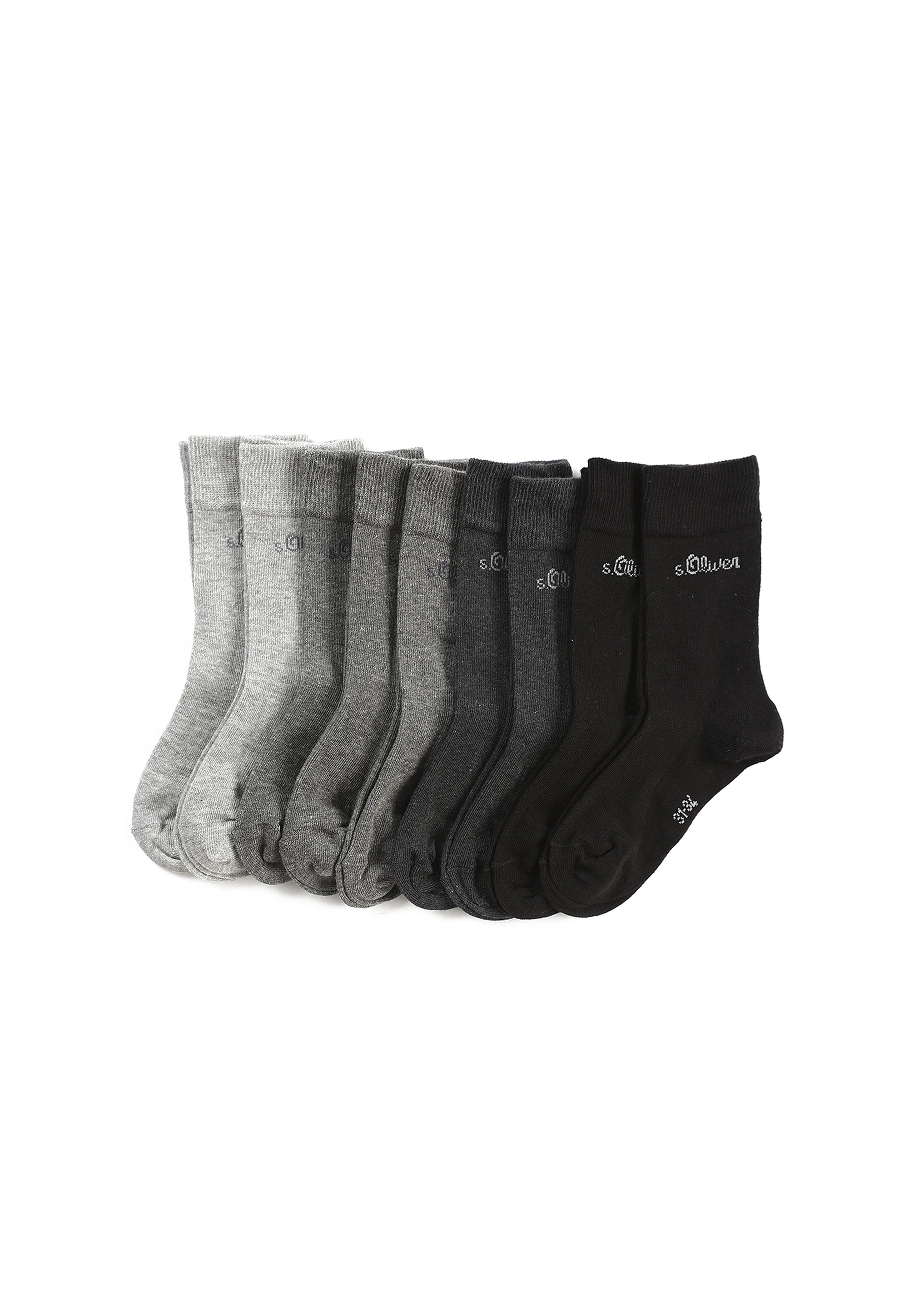 s.Oliver Socken essentials (9-Paar) mit weichem Bund
