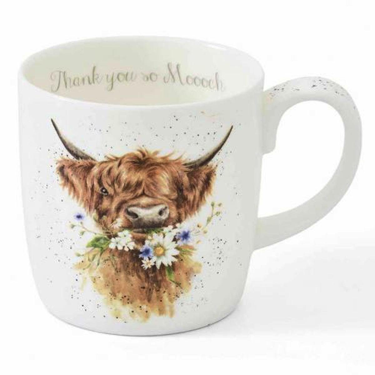 Wrendale Becher Wrendale Designs Porzellan-Becher Thank You Kuh Daisy Coo, Porzellan