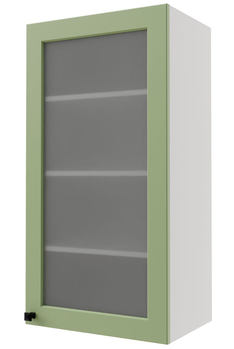 Feldmann-Wohnen Klapphängeschrank Rimini (Rimini) 50cm Front- und Korpusfarbe wählbar 1-türig mit Glaseinsatz RAL 9003 signalweiß matt