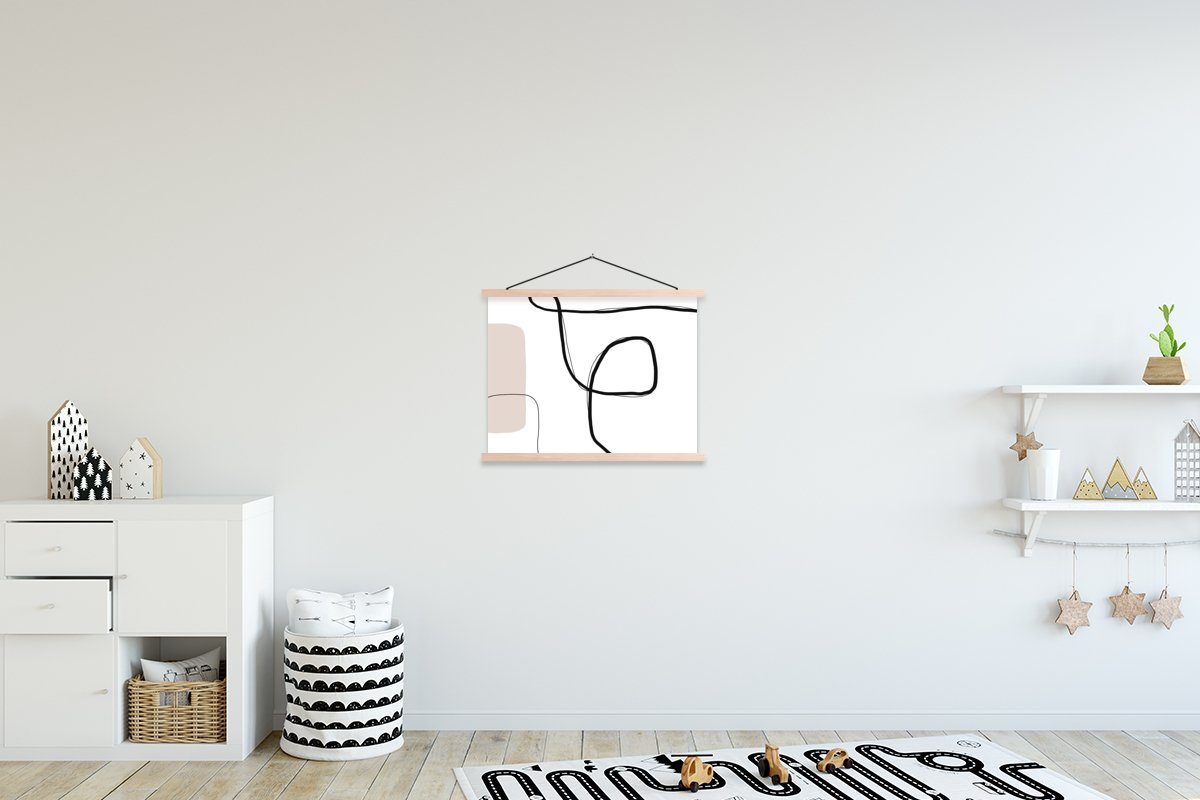 Minimalismus, Bilderleiste, St), - Posterleiste, - Textilposter Poster Magnetisch Abstrakt Pastell (1 für MuchoWow Wohnzimmer,