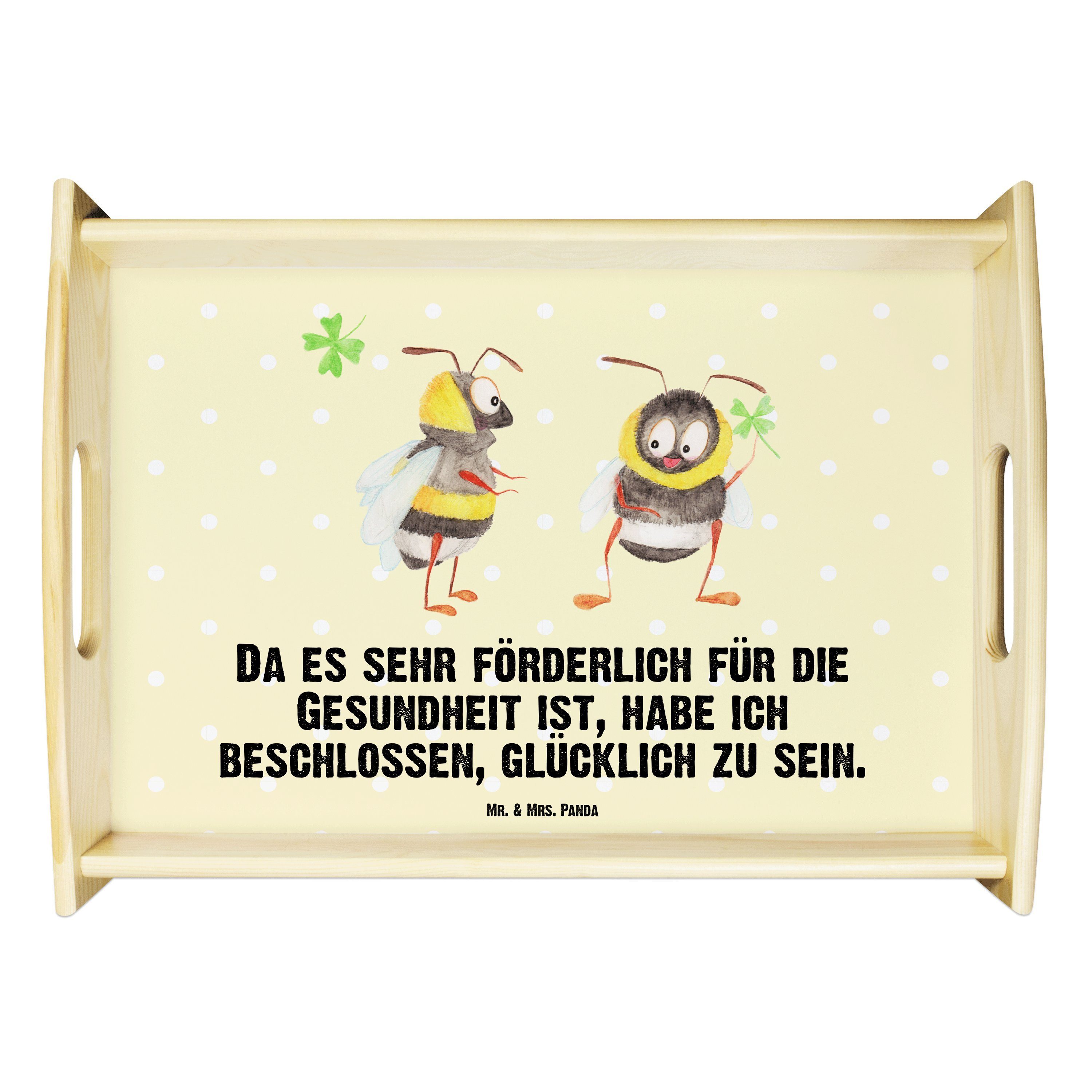 Mr. & Mrs. Panda Tablett Hummeln Kleeblatt Gelb Pastell Geschenk