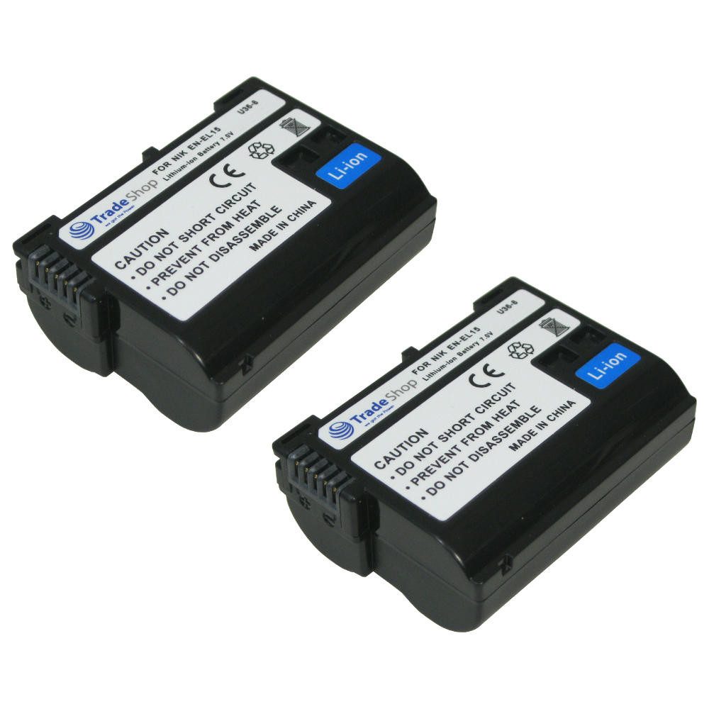 Trade-Shop 2x Akku passend für Nikon D810 D810A D8000 1 V1 WT-7 D780 Kamera-Akku Li-Ion 2400 mAh (7 V)