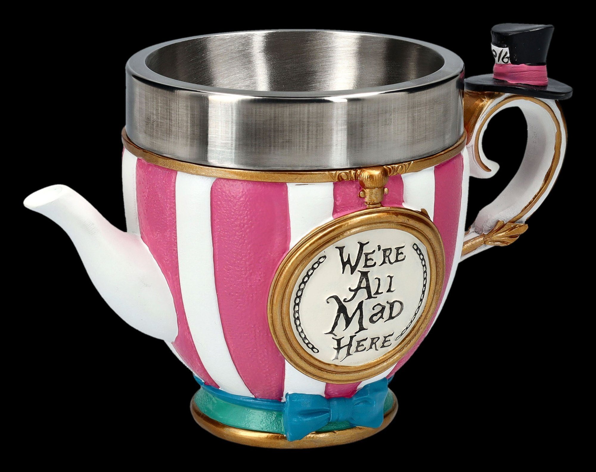 Figuren Shop GmbH Tasse Tasse Pinkys Up - Hutmacher - Nemesis Now - Teetasse Dekoration, Kunststein (Polyresin), Edelstahl