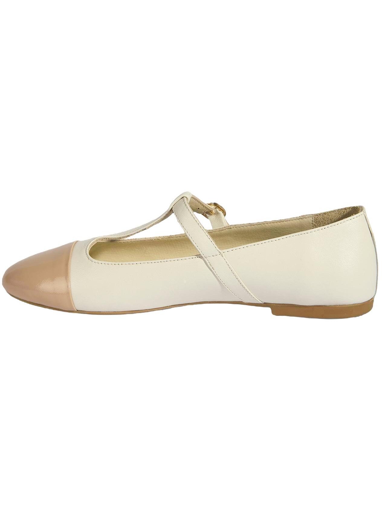 Desa Damen-Ballerinas aus Lackleder – Schnallenverschluss, flacher Absatz Ballettschuh