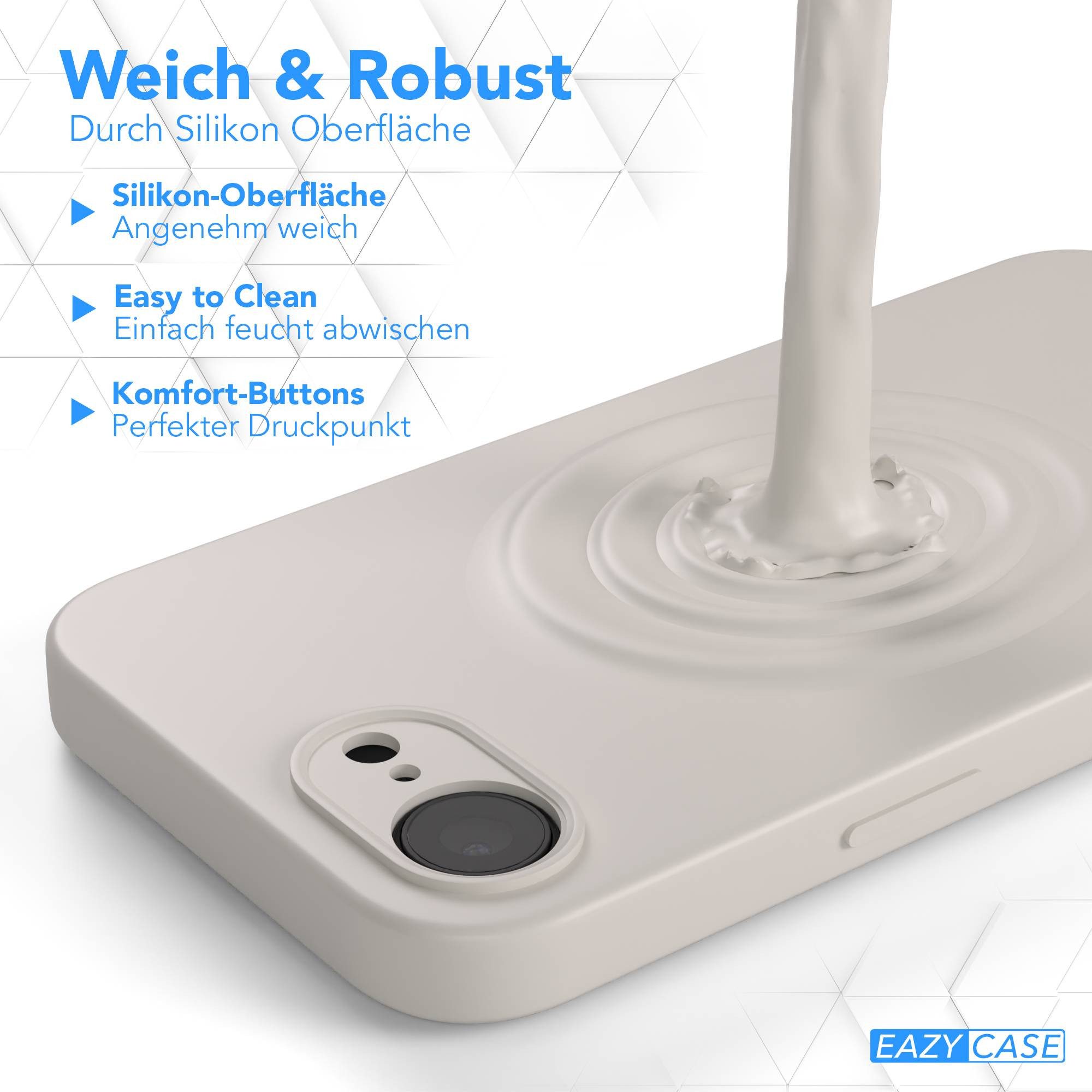 EAZY CASE Handyhülle für Apple iPhone 16e Hülle Silikon 6,1 Zoll, Bumper Case Matt Slimcover Silikonschutzhülle elastisch Polarstern