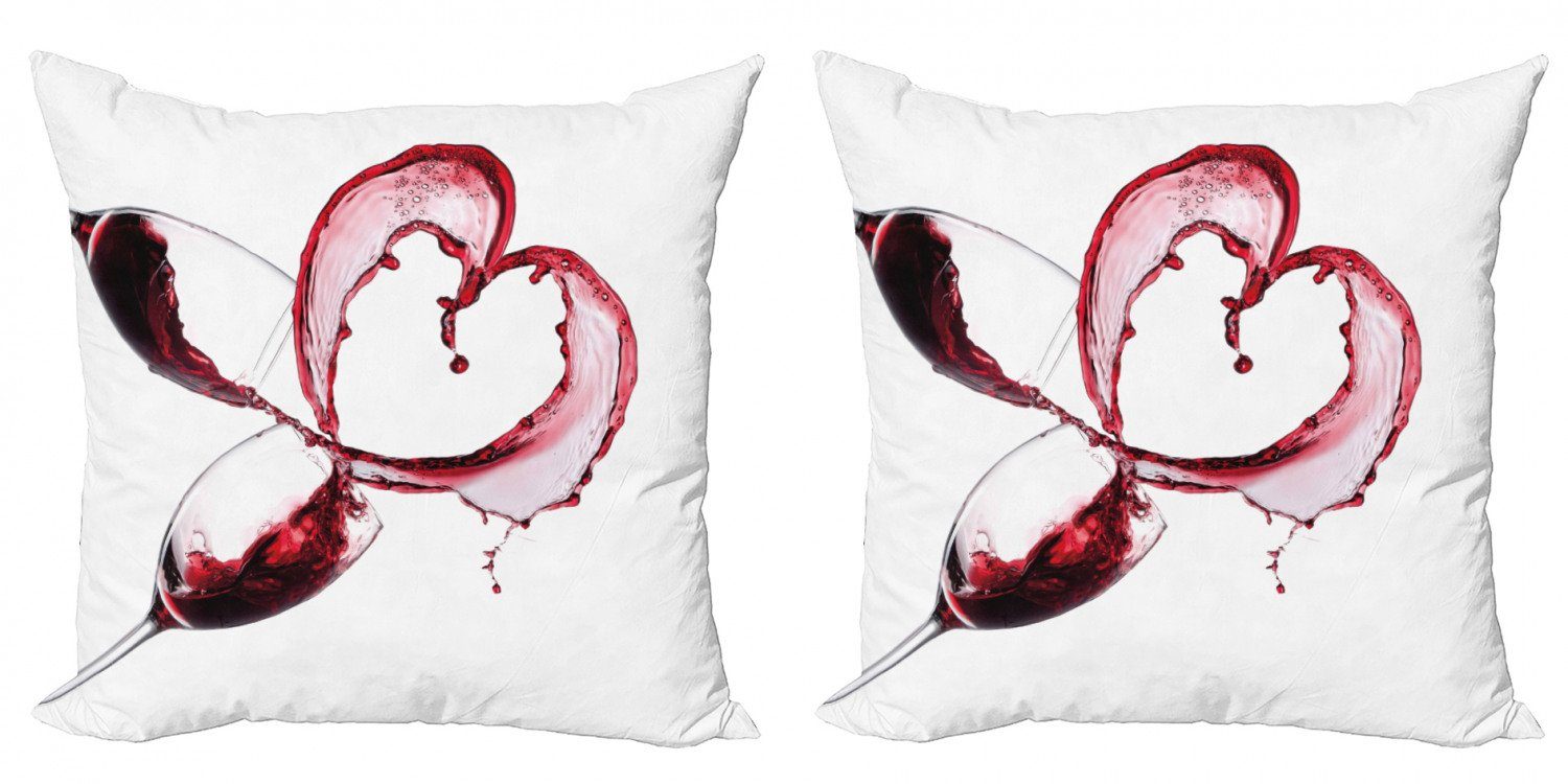 Wine Wein Abakuhaus Kissenbezüge Spilling (2 Doppelseitiger Accent Herzform Modern Stück), Digitaldruck,