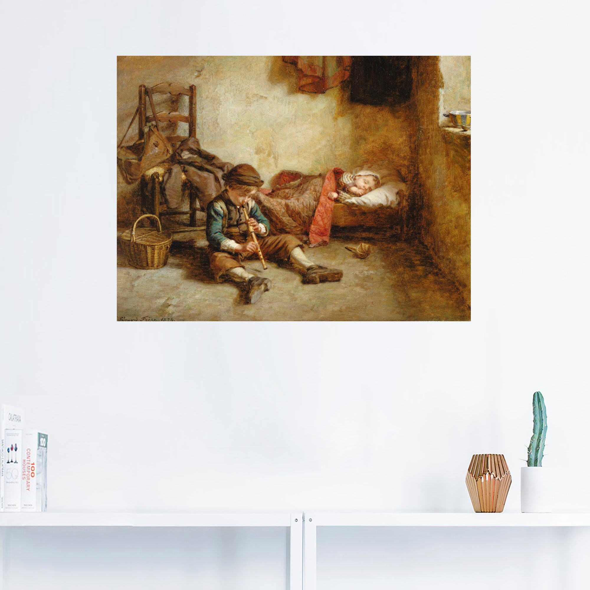 versch. Kind Artland Wiegenlied. oder St), Wandbild Leinwandbild, als (1 1874, Das in Größen Wandaufkleber Poster