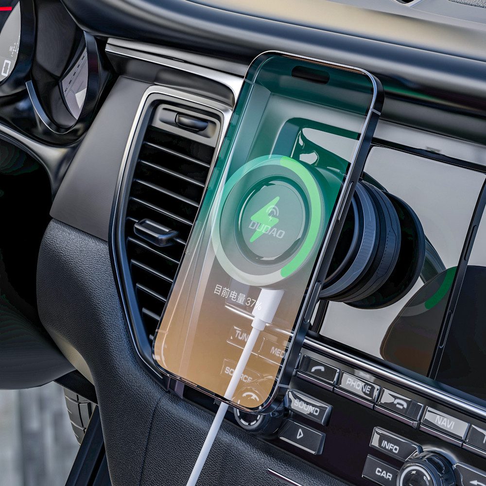 Dudao Handy-Halterung Kfz-Ladehalterung Saugnapfhalterung, (Spar-Set, 1-tlg., Automatik-Saugnapf, MagSafe, 15W kabellos laden)