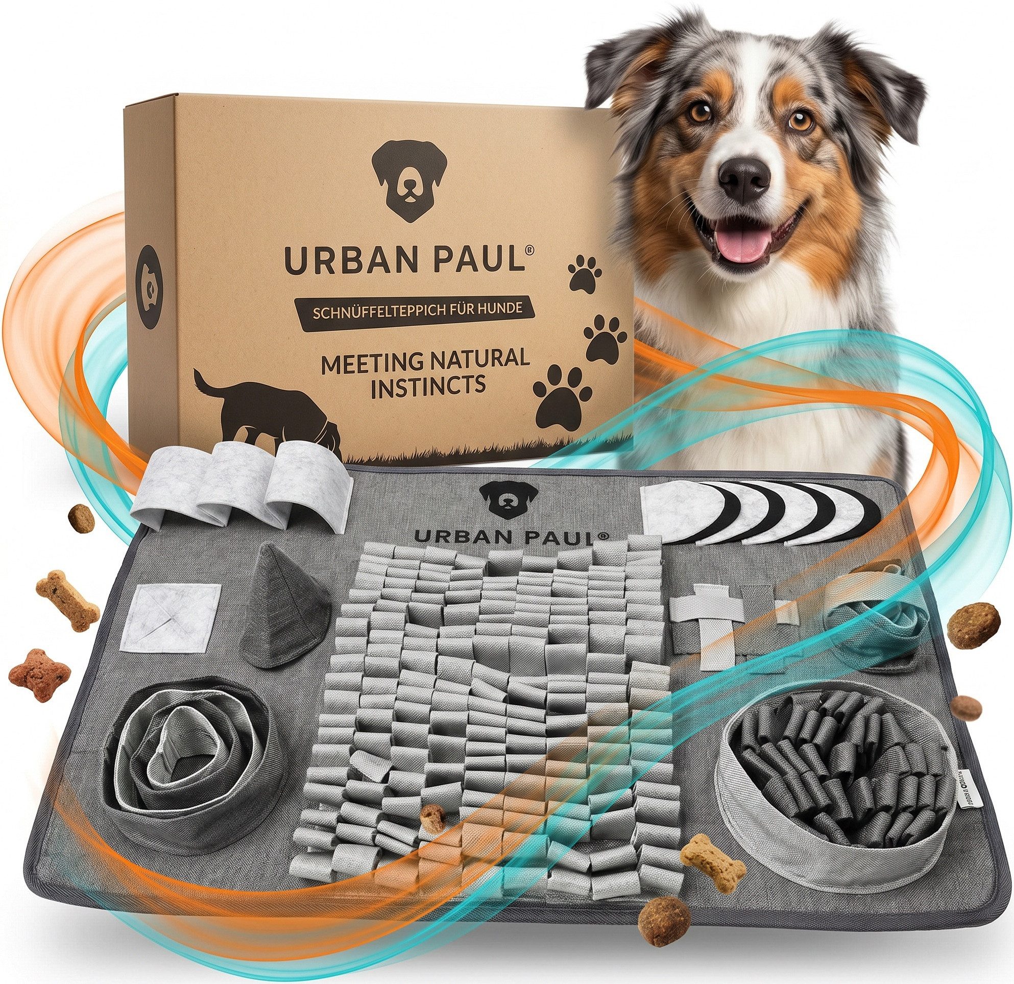 URBAN PAUL Tier-Intelligenzspielzeug Schnüffelteppich für Hunde - EXPLORE, Abwechslungsreiche Verstecke - Für vierbeinige Abenteurer