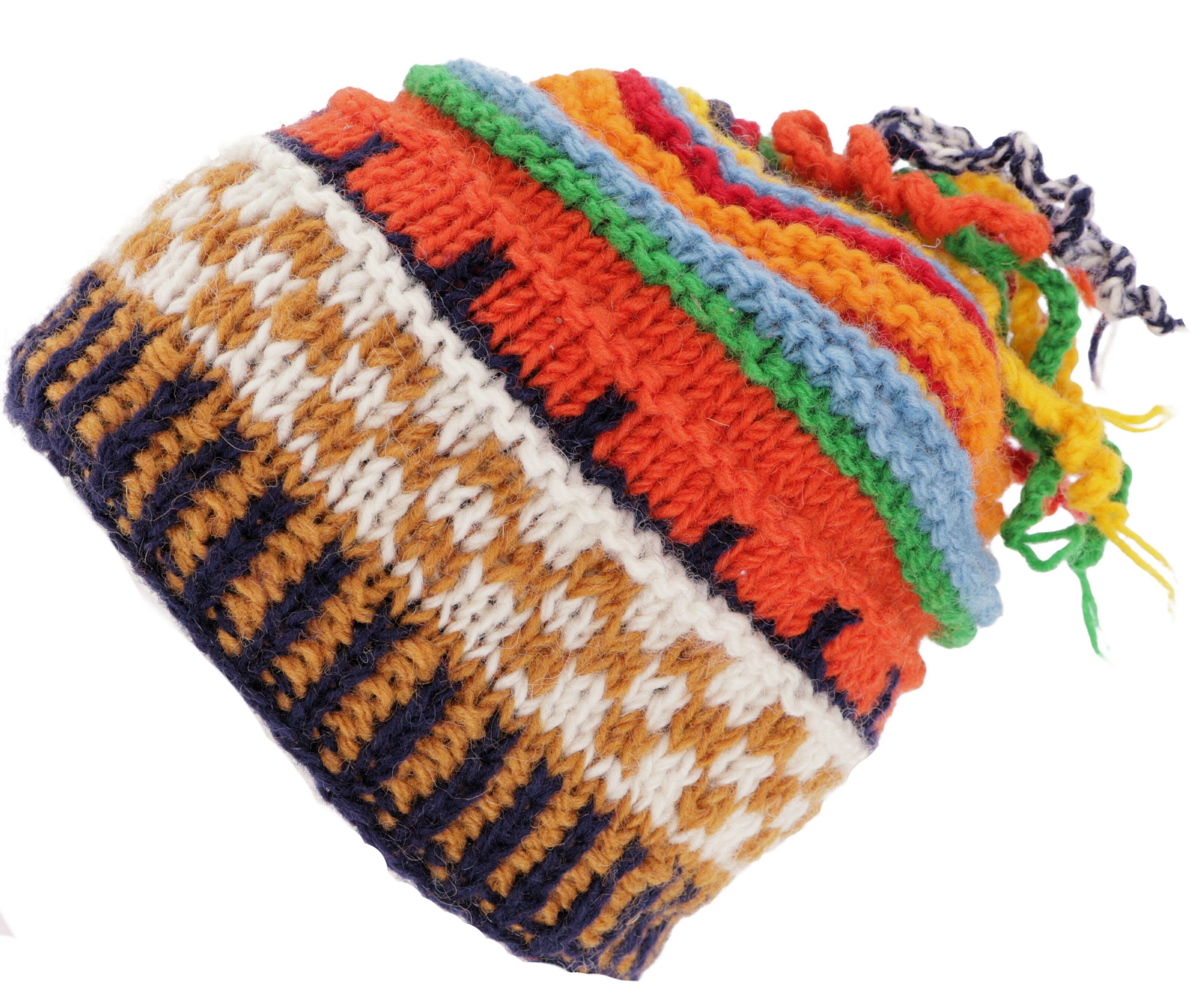 Guru-Shop Strickmütze Bunte Wollmütze mit weichem günstig online kaufen