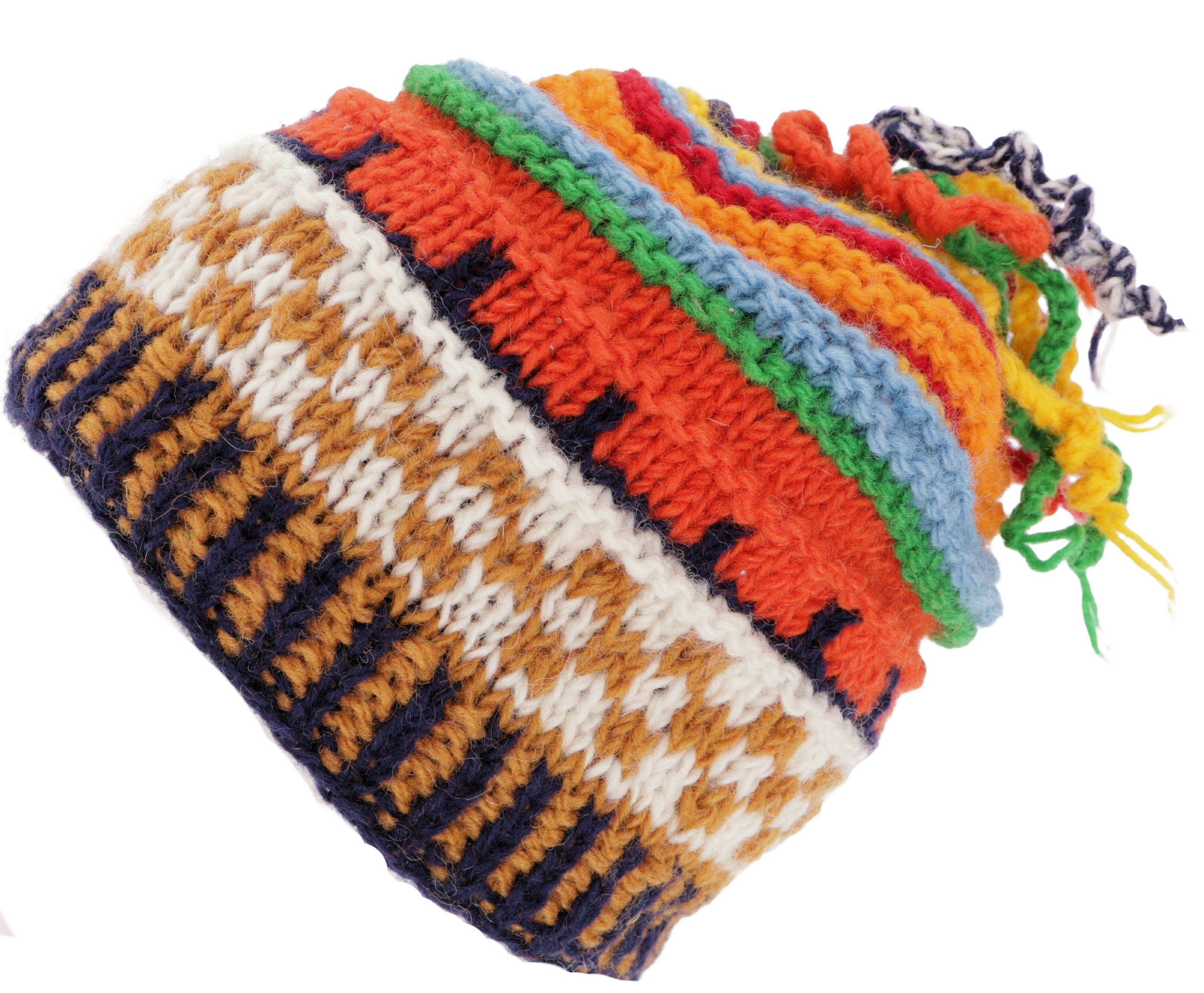 Strickmütze Wollmütze Wintermütze.. mit Futter, Bunte Guru-Shop weichem