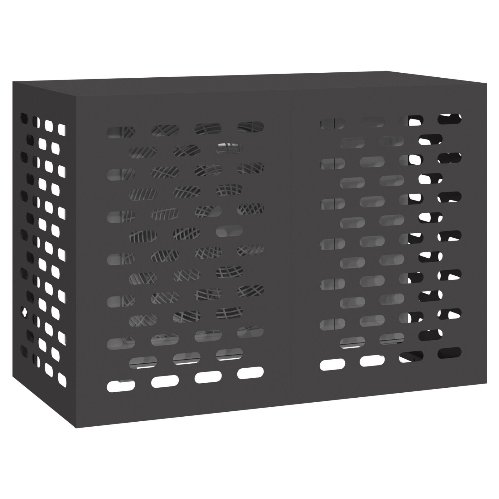 vidaXL Heizungsverkleidung 100 x 50 x 70 cm Klimaanlagenabdeckung Schwarz Metall 100x50x70 cm für