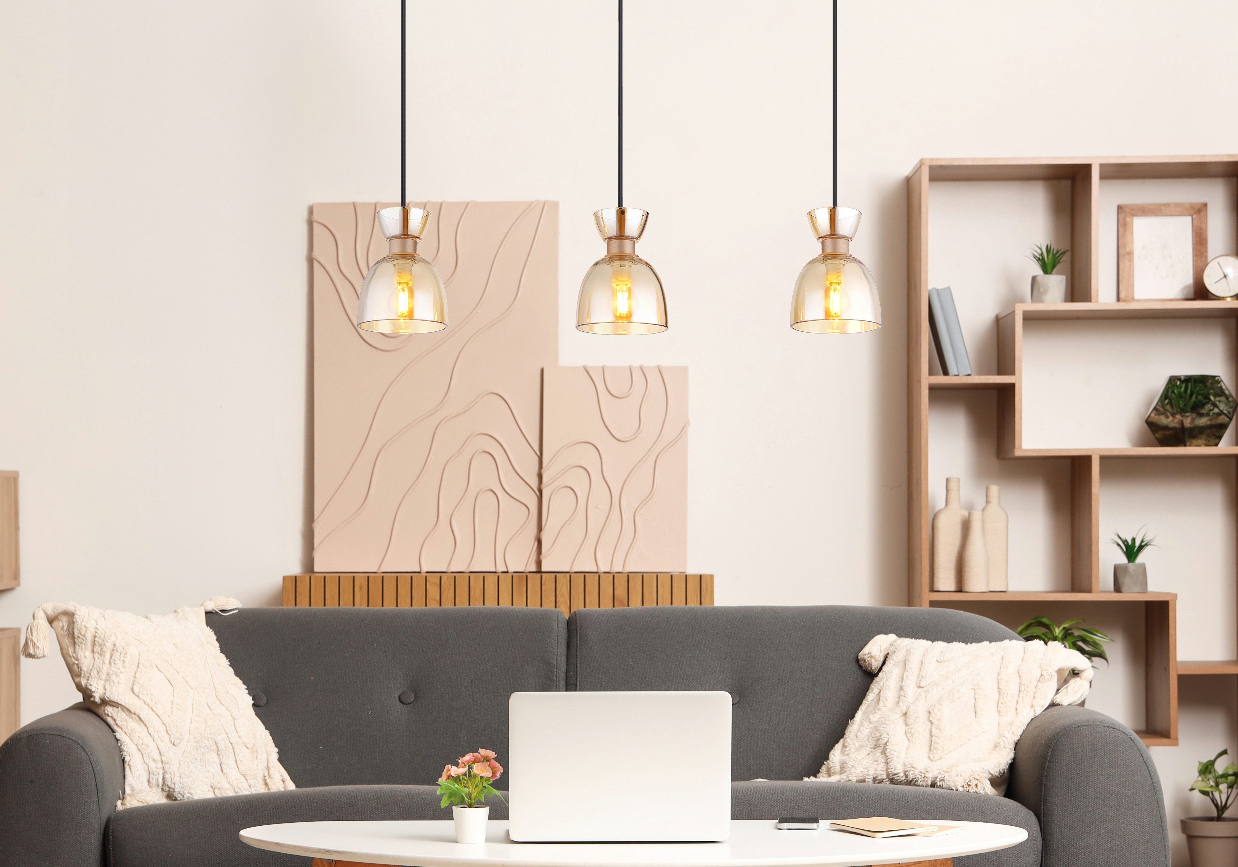 GLOBO LIGHTING Hängeleuchte MASSEY, ohne Leuchtmittel, Hängelampe Esszimmer-Leuchte Esstischleuchte Wohnzimmer