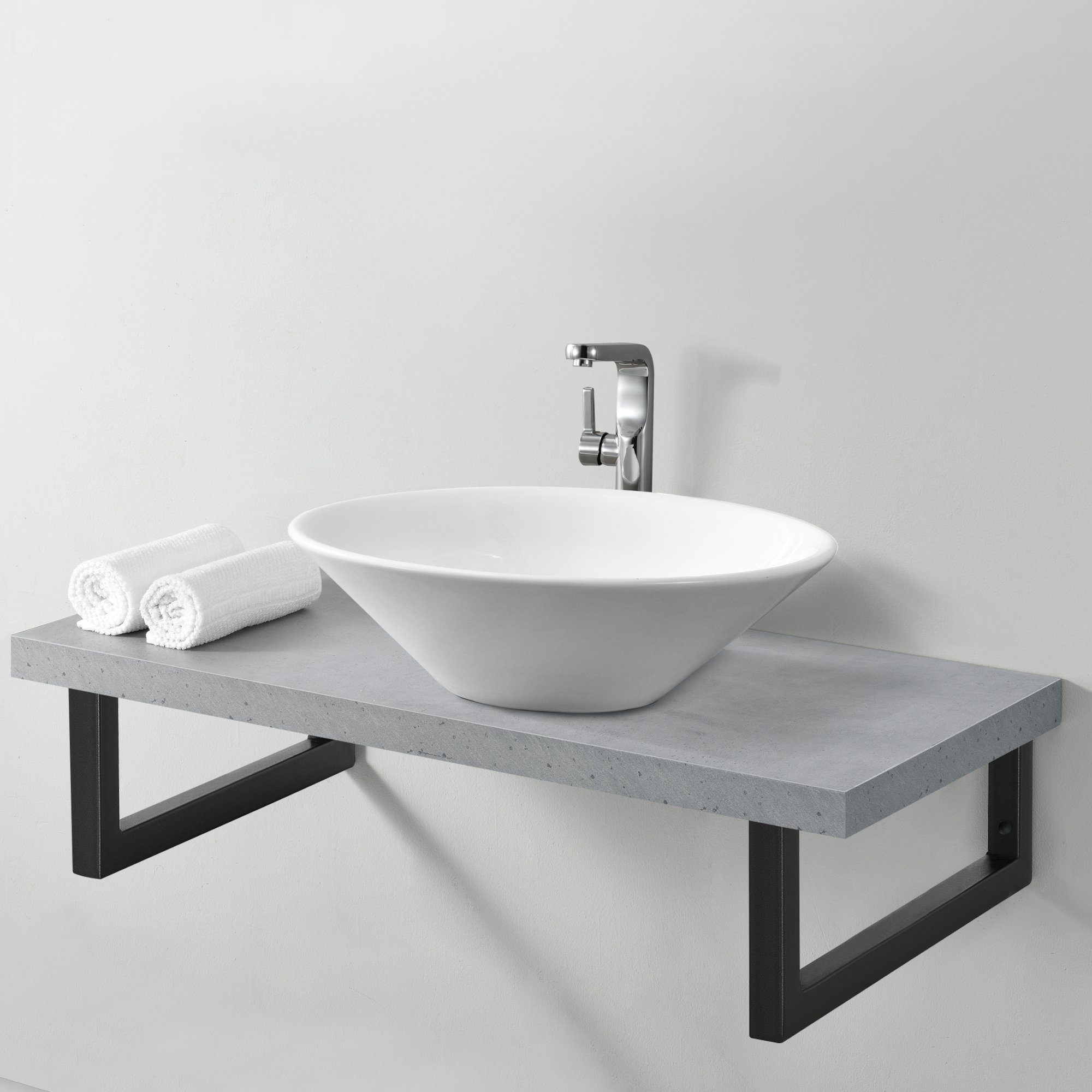 en.casa Tischgestell, Hamina Wandkonsole 2er Set 50 x 20 cm Schwarz günstig online kaufen