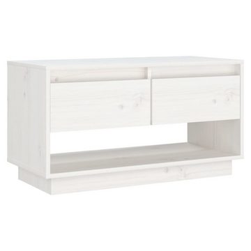 furnicato TV-Schrank Weiß 74x34x40 cm Massivholz Kiefer