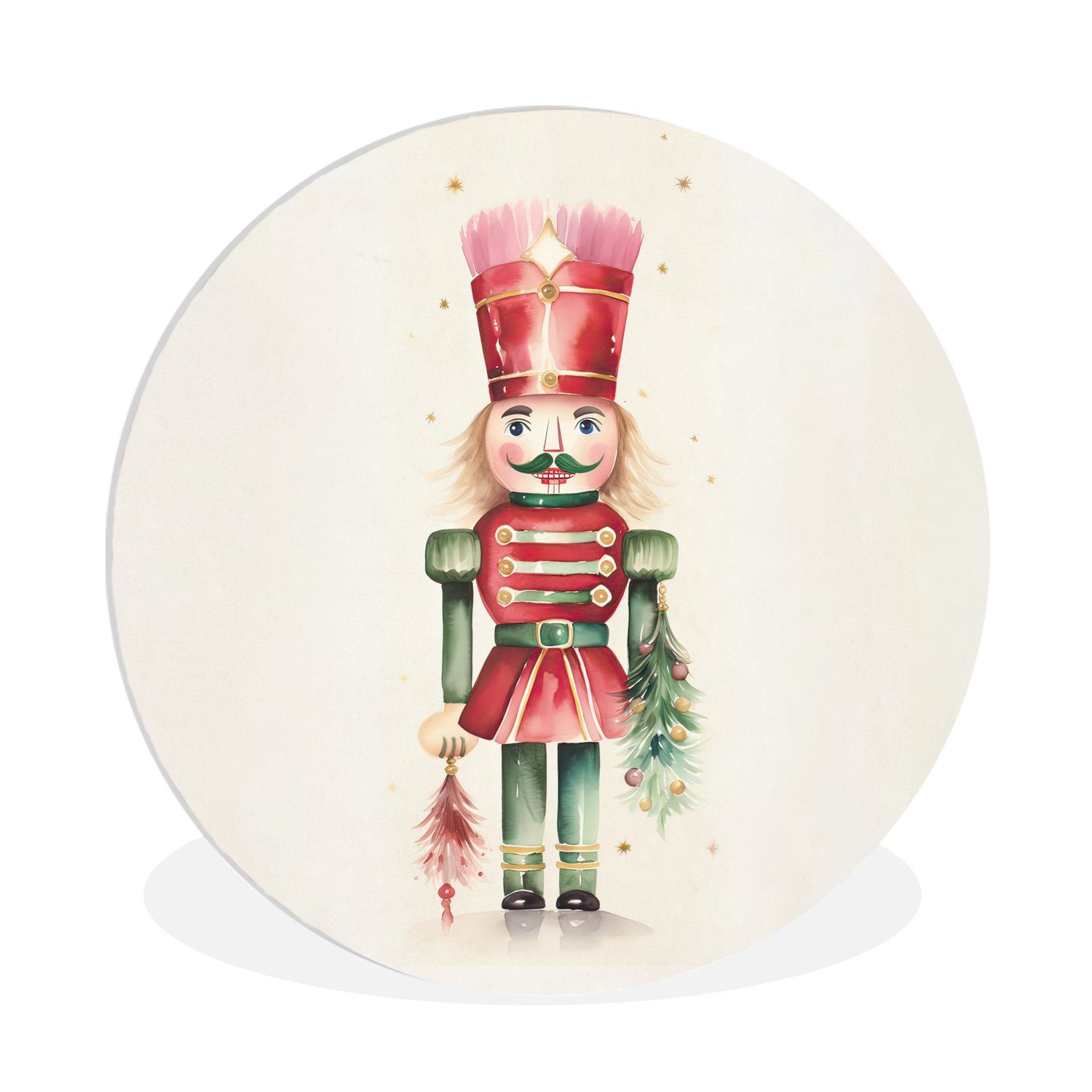 Gemälde Nussknacker - Weihnachten - Rot - Aquarell - Feiertage