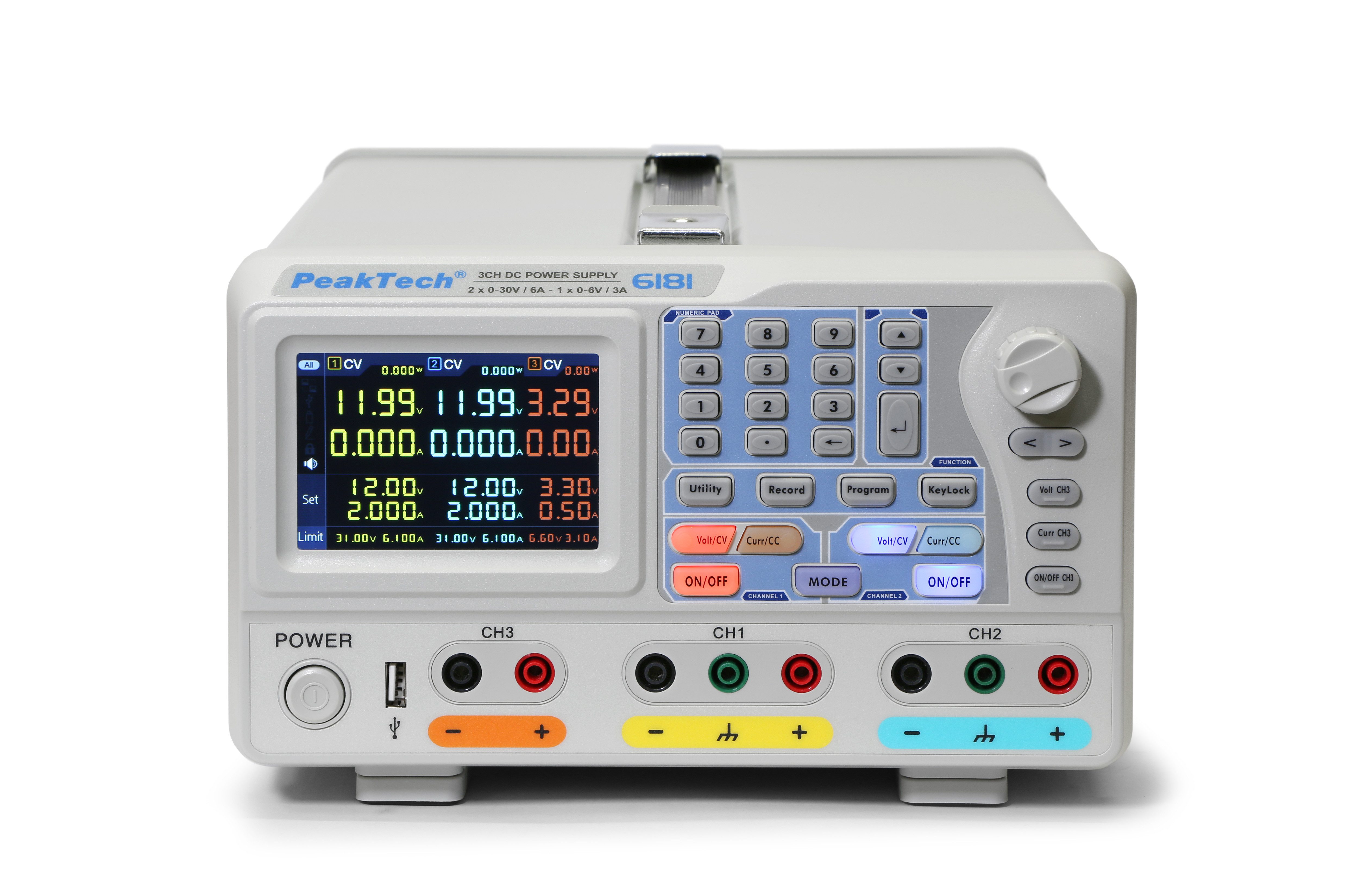 PeakTech 30 V 6 A 2-Kanal Labornetzteil 0–30 V/0–6 A Labor-Netzteil