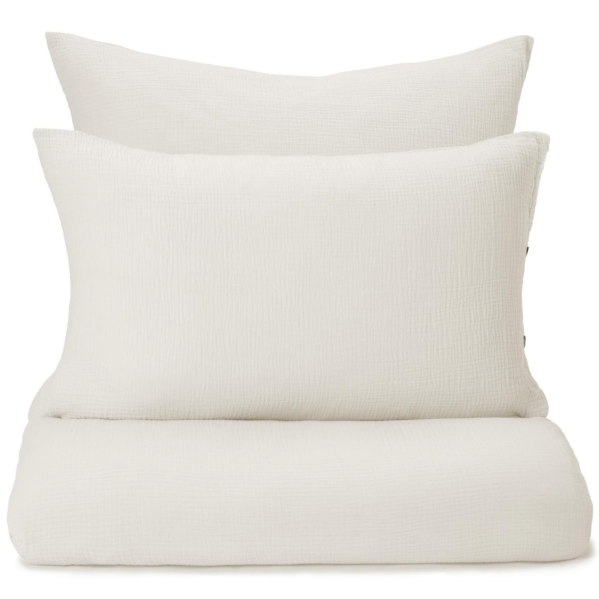 Urbanara Partnerbettwäsche Trofa Bettwäsche Set I 100% Baumwolle, Baumwolle, 2 teilig, Kuschelig, weiche Musselin Bettwäsche mit Kokosnussknöpfen