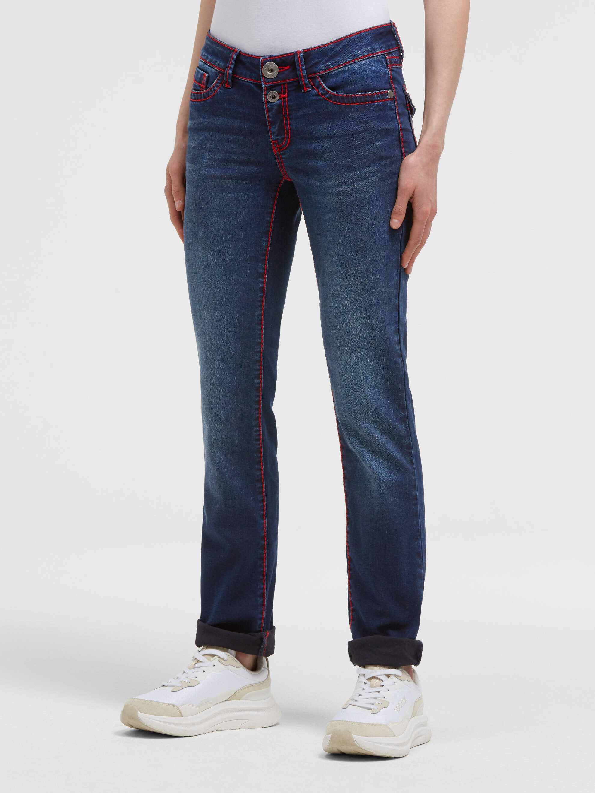 SOCCX Regular-fit-Jeans mit breiten Nähten