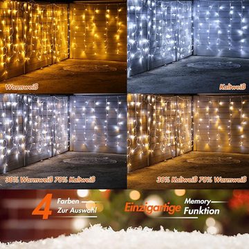 Diyarts LED-Lichternetz, 320-flammig, 15,75m Warm- & Kaltweiß Lichterkette 11 Modi, Timer & Fernbedienung