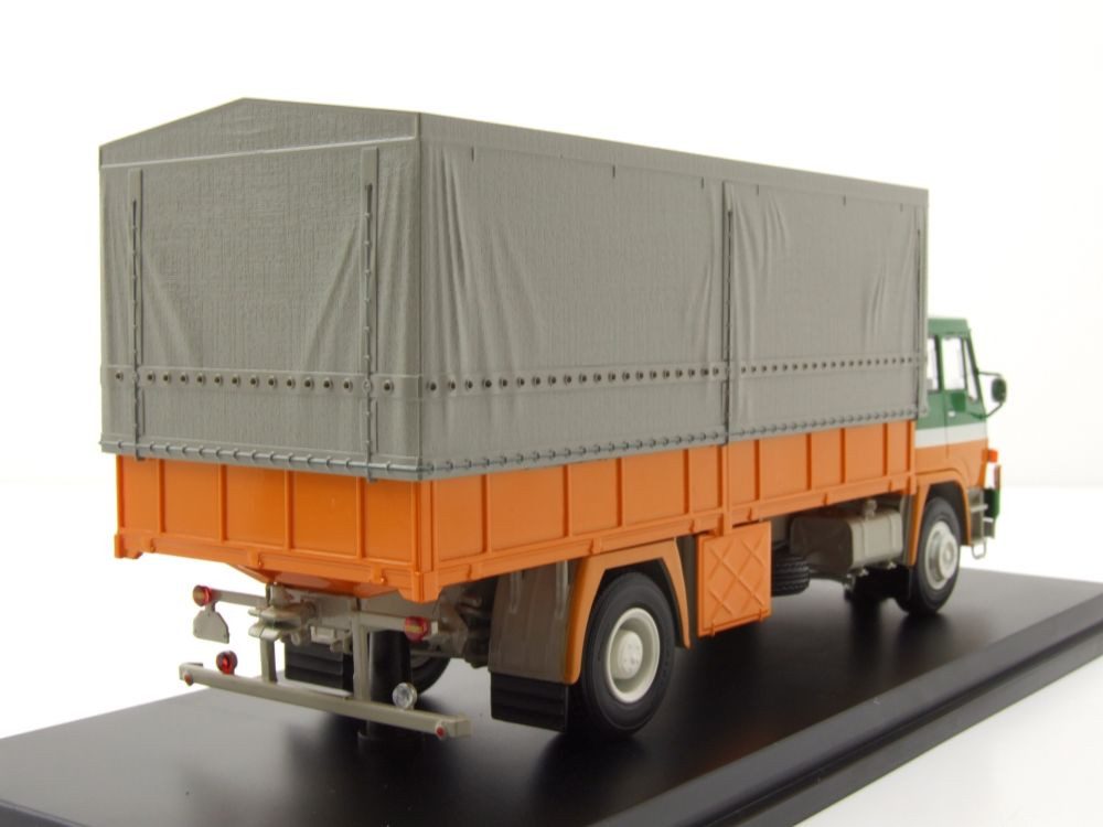 Premium ClassiXXs Modellauto Skoda LIAZ 100.05 Pritsche Plane grün orange, Maßstab 1:43