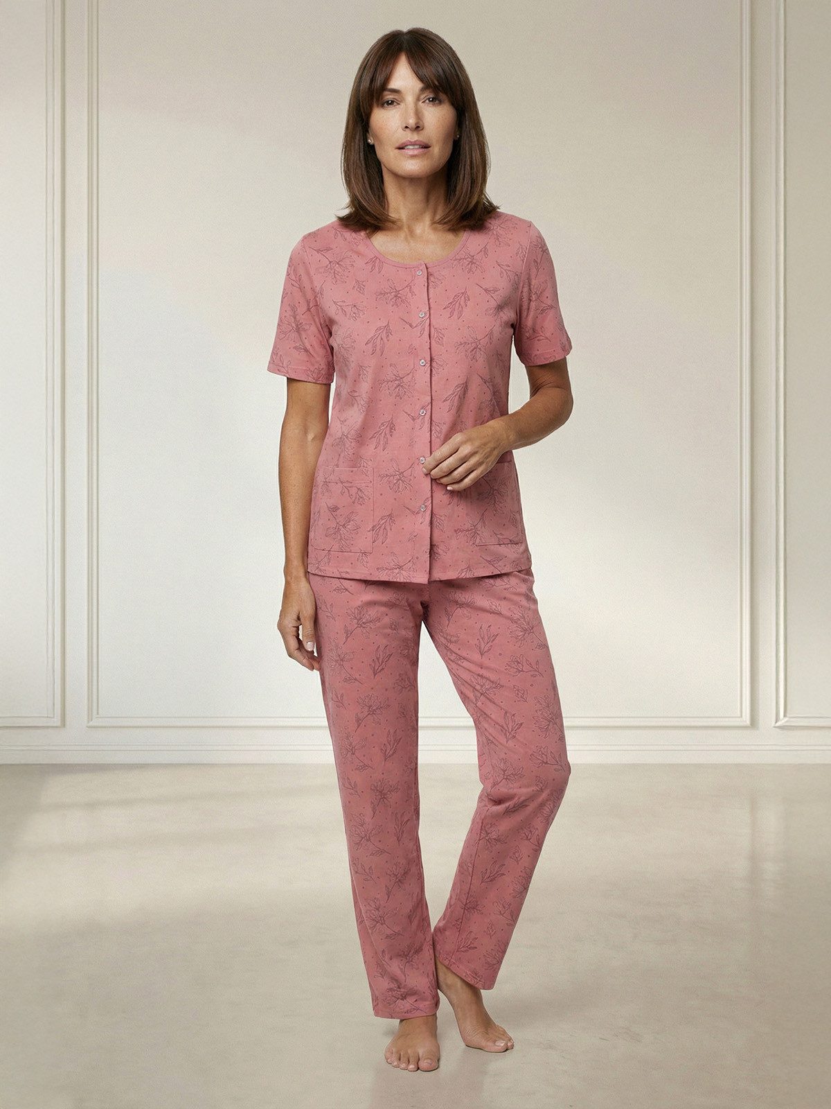 zeitlos Pyjama Pyjama Set Kurzarm - Floral