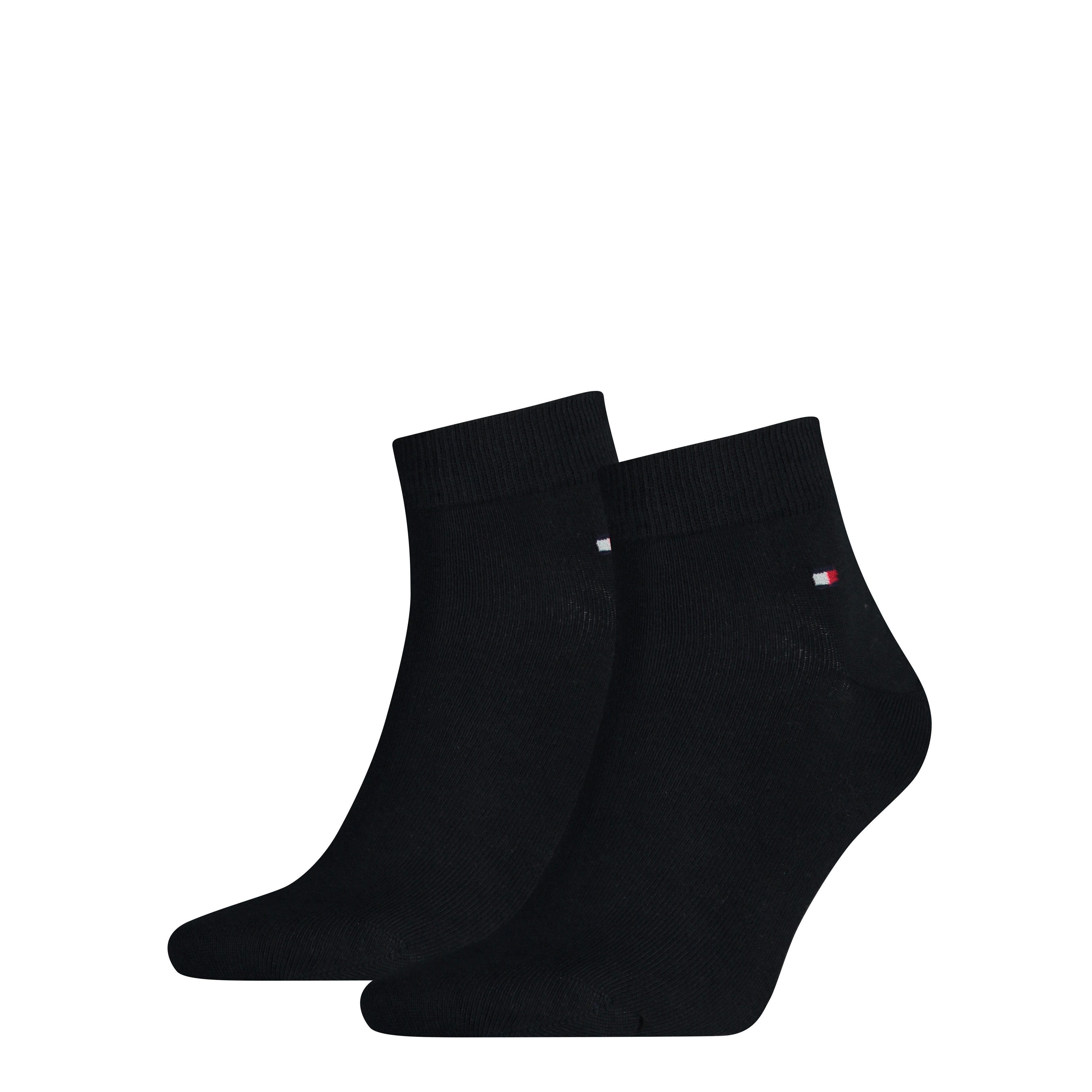 Tommy Hilfiger Kurzsocken TH MEN QUARTER 2P (2 Paar) weicher, elastischer Rippenbund, klassisches Tommy Hilfiger Logo