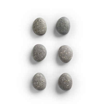 Zeller Present Magnet Magnet-Set "Stone, 6-tlg., Polyresin, grau, 2,1 x 1,8 x 1 cm