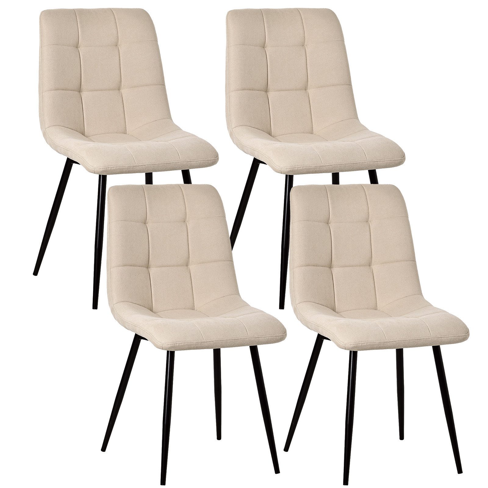 HOMAVO Esszimmerstuhl YZ6 STUHL-SET 4 Stick in Kunstleder und Stoff-gepolstert, modern (4er-Set), Modernes Design, EN12520 geprüft, für Esszimmer/Arbeitszimmer geeignet